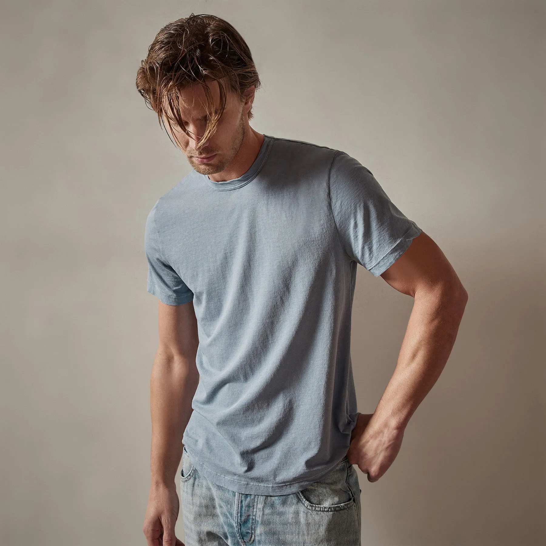 Clear Jersey Crew - Bluestone Pigment sold by James Perse product image thumbnail 3