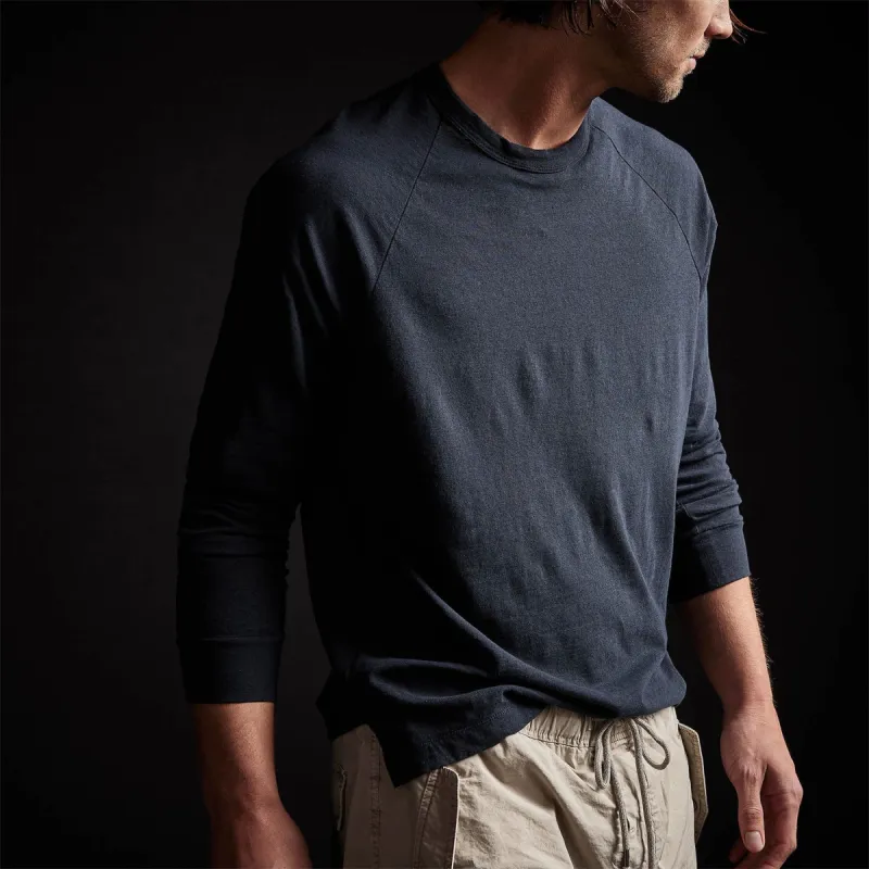 Soft Slub Jersey Raglan Shirt - Blue Oil sold by James Perse