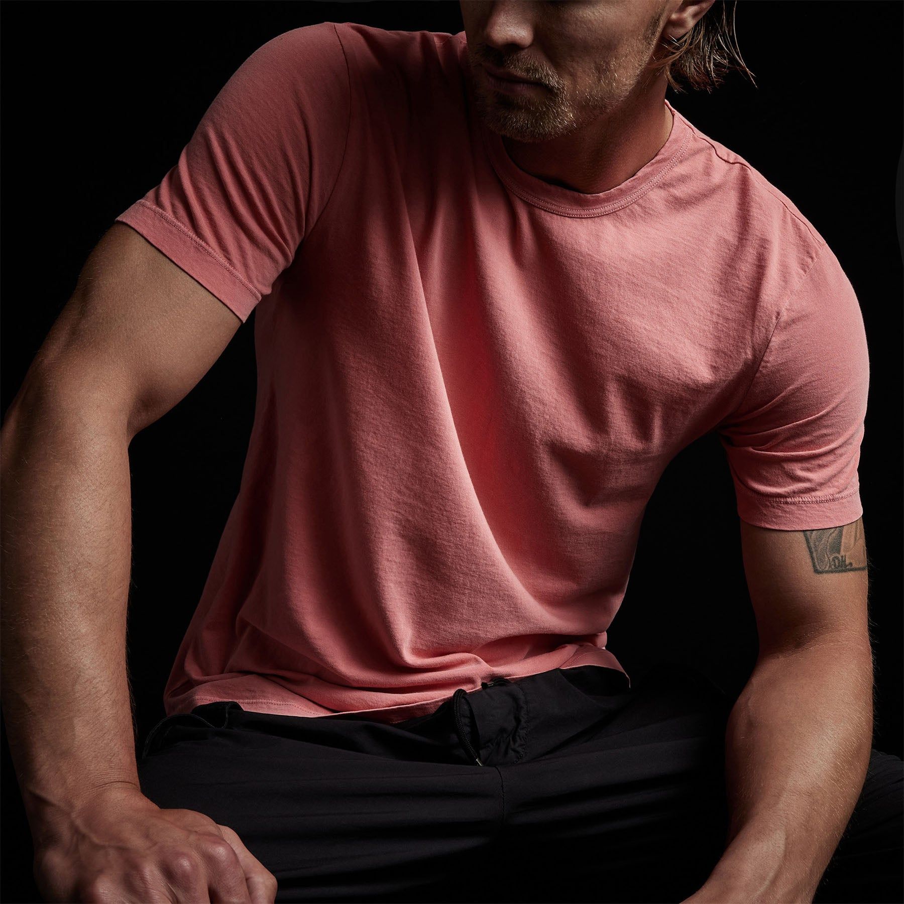 Short Sleeve Crew Neck - Flamingo Pigment sold by James Perse