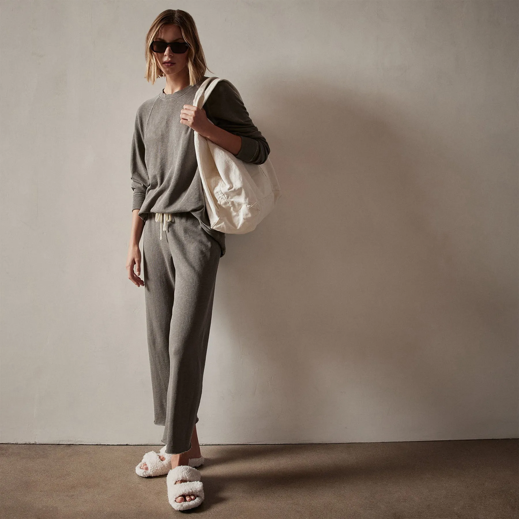 Vintage French Terry Relaxed Sweatshirt - Burro Pigment sold by James Perse product image thumbnail 2