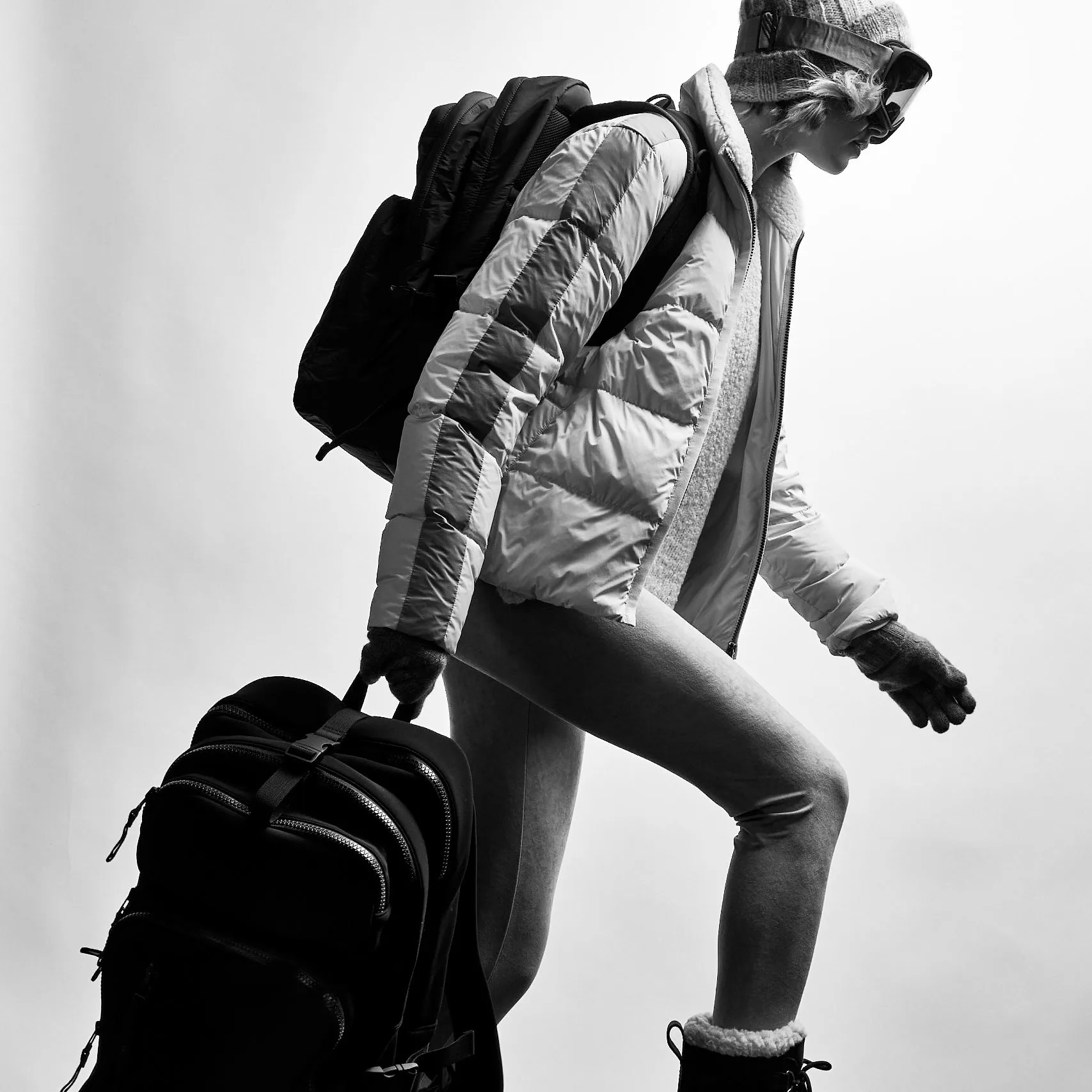 Side Stripe Puffer Jacket - Cloud/Silver sold by James Perse product image thumbnail 2