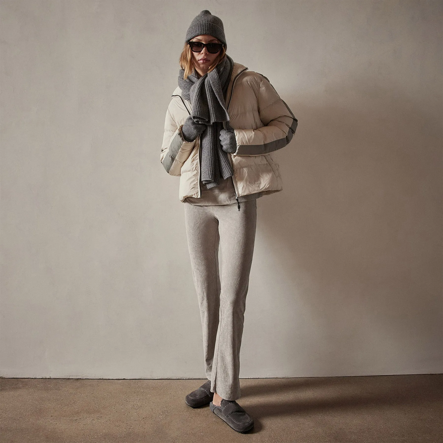 Side Stripe Puffer Jacket - Cloud/Silver sold by James Perse product image thumbnail 5