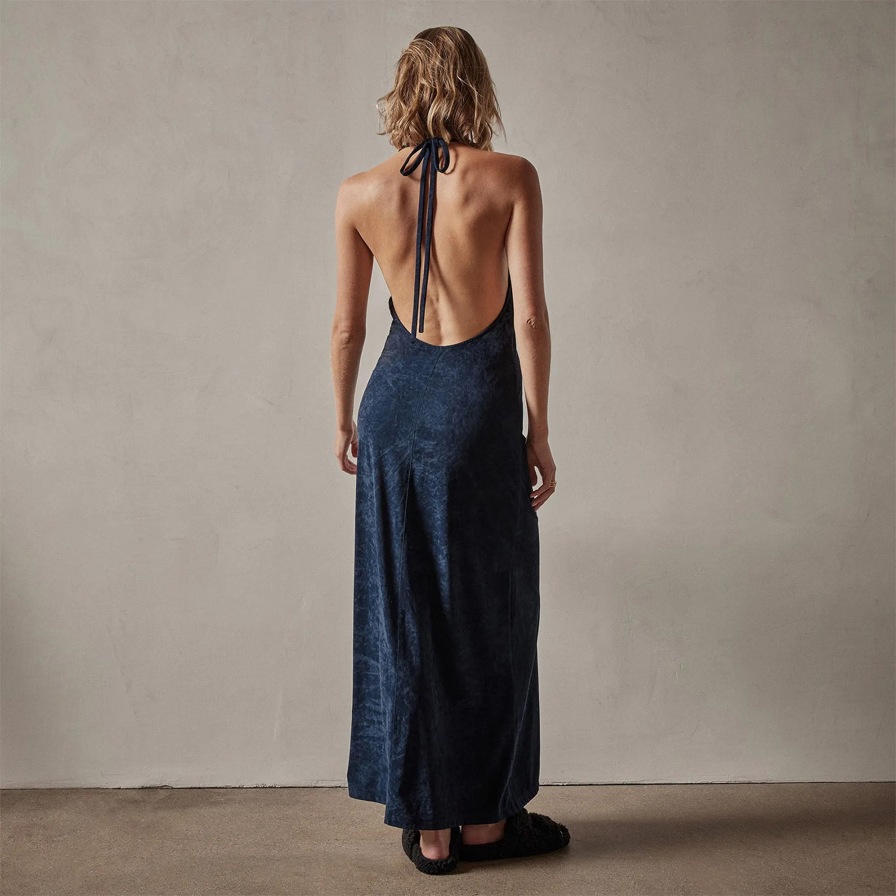 Stretch Velvet Halter Dress - Constellation sold by James Perse product image thumbnail 2