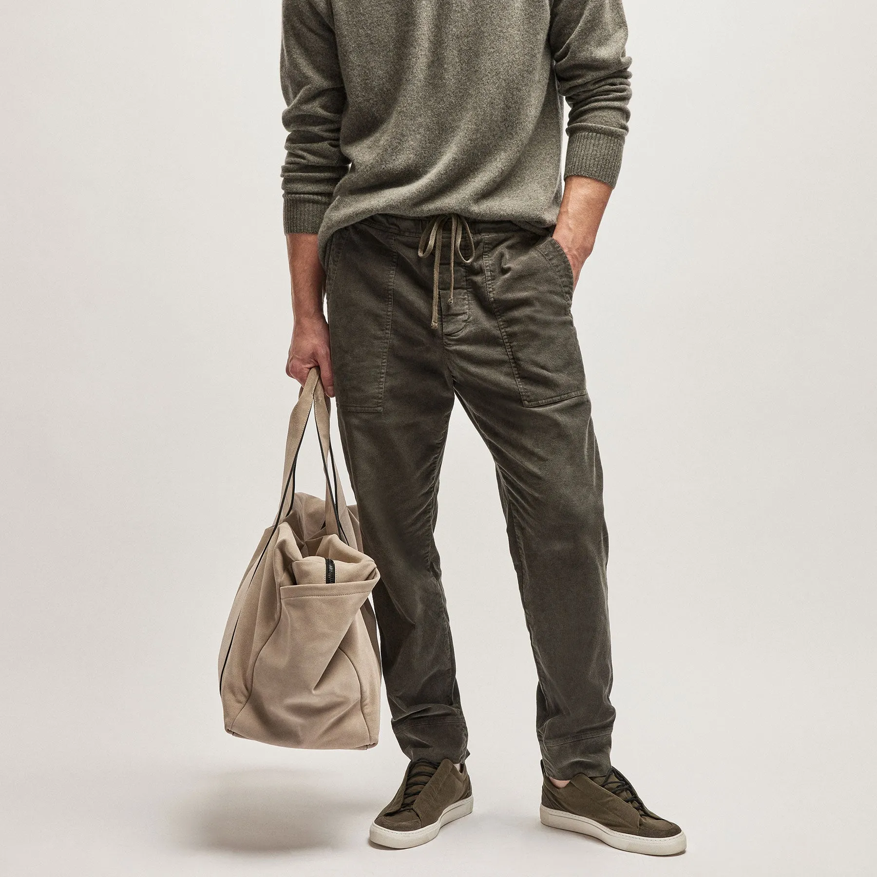 Corduroy Utility Pant - Dark Olive Pigment sold by James Perse