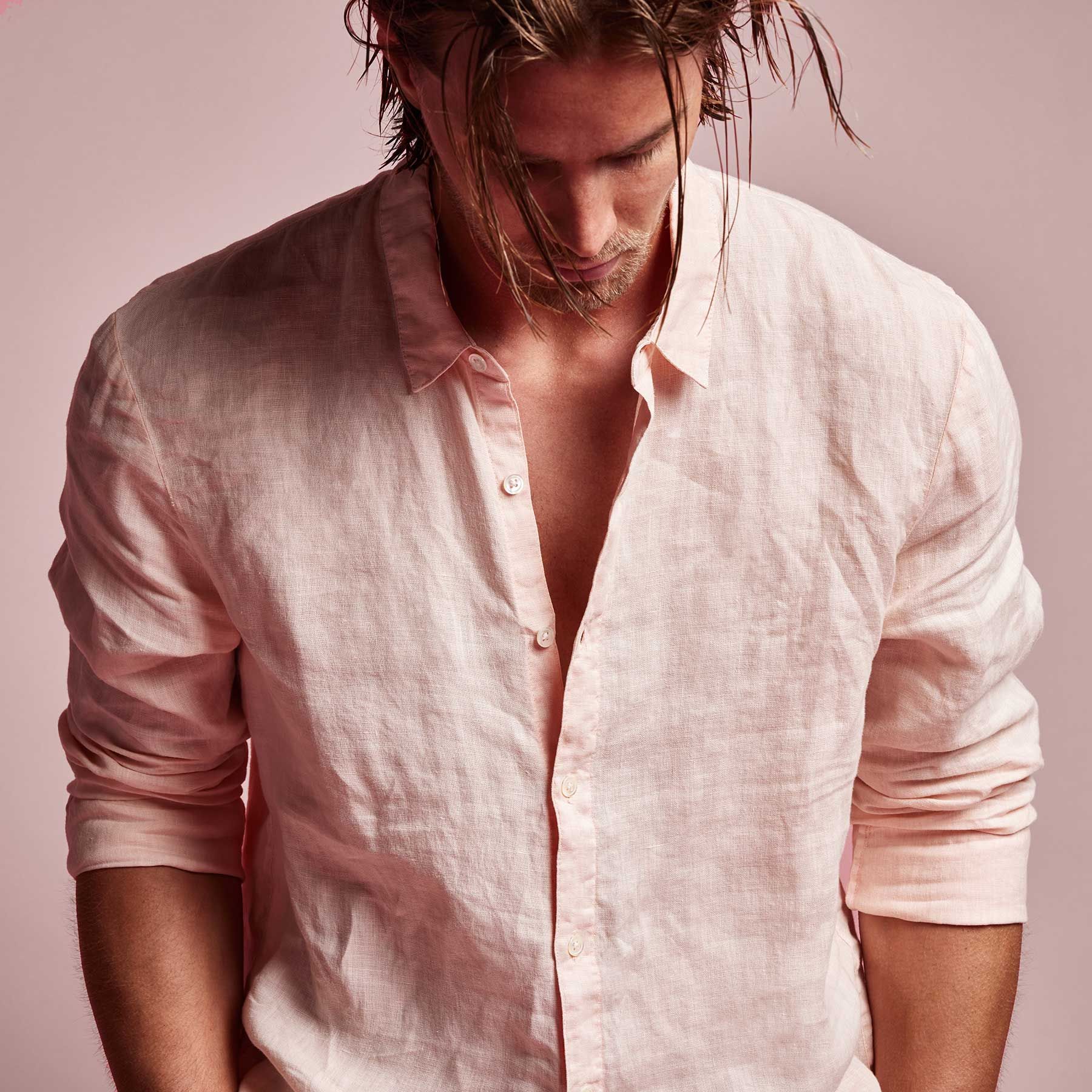 Classic Linen Shirt - Nougat Pigment sold by James Perse