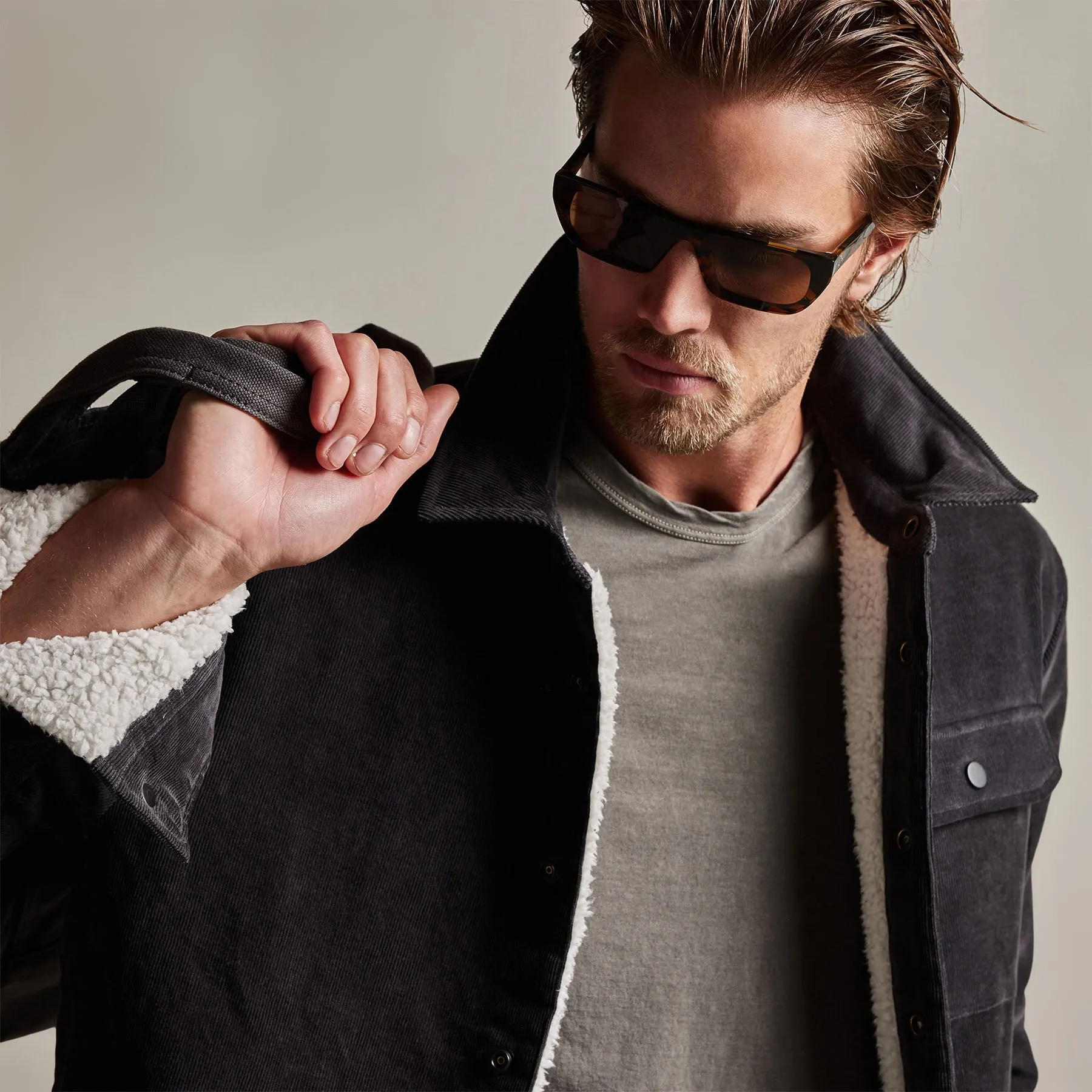 Corduroy Sherpa Jacket - Magma sold by James Perse product image thumbnail 3