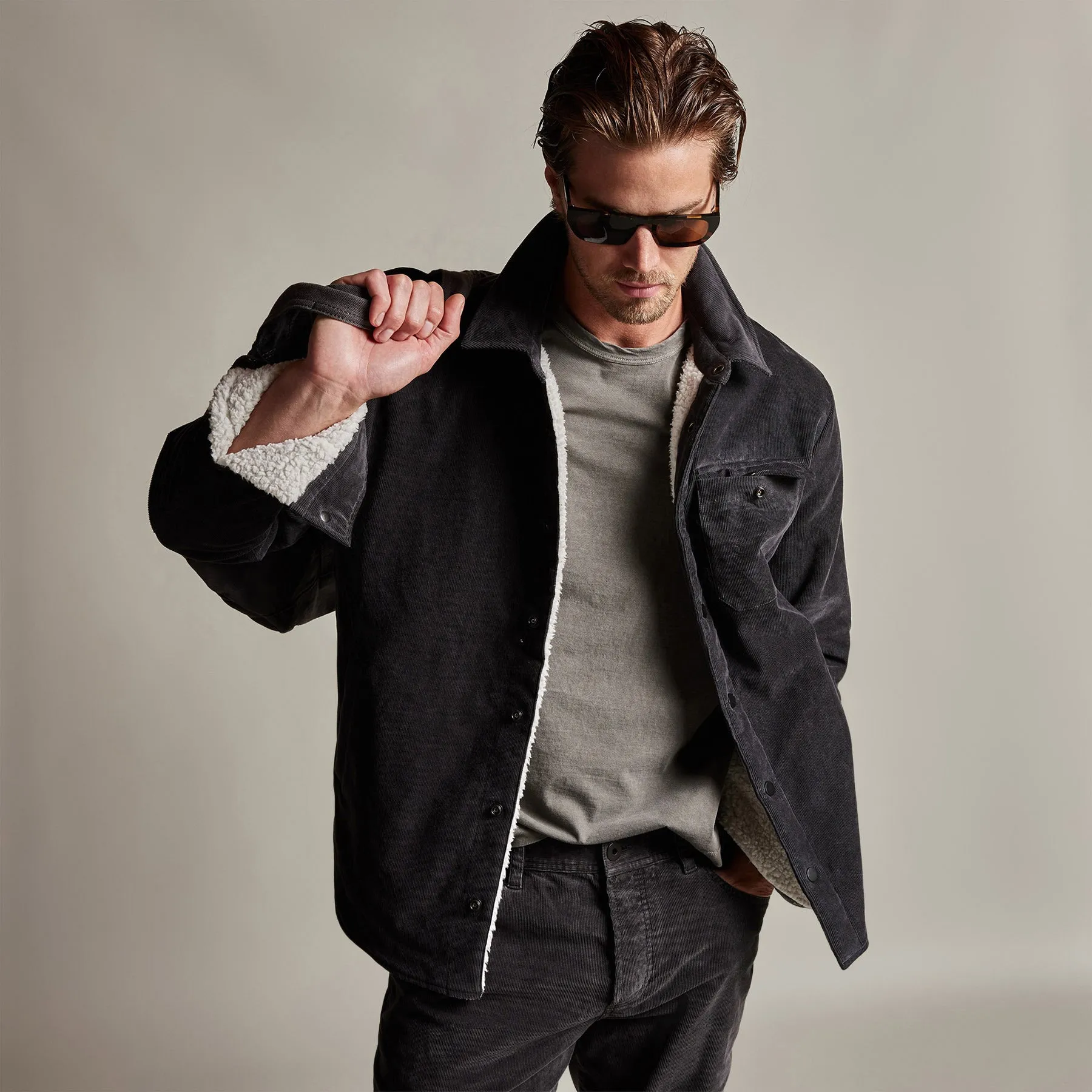 Corduroy Sherpa Jacket - Magma sold by James Perse