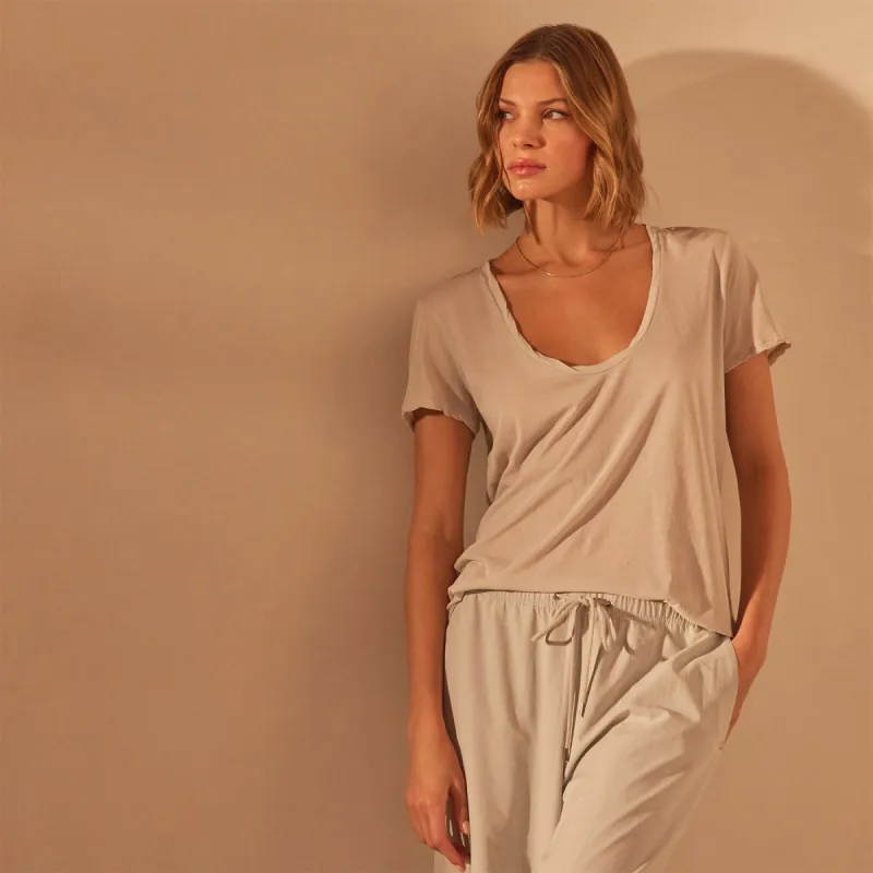 Stretch Jersey Short Sleeve - Salt sold by James Perse