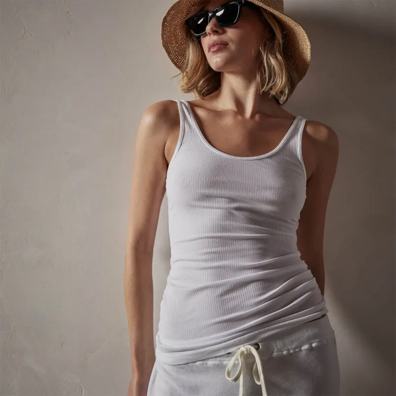 Ribbed Daily Tank - White sold by James Perse