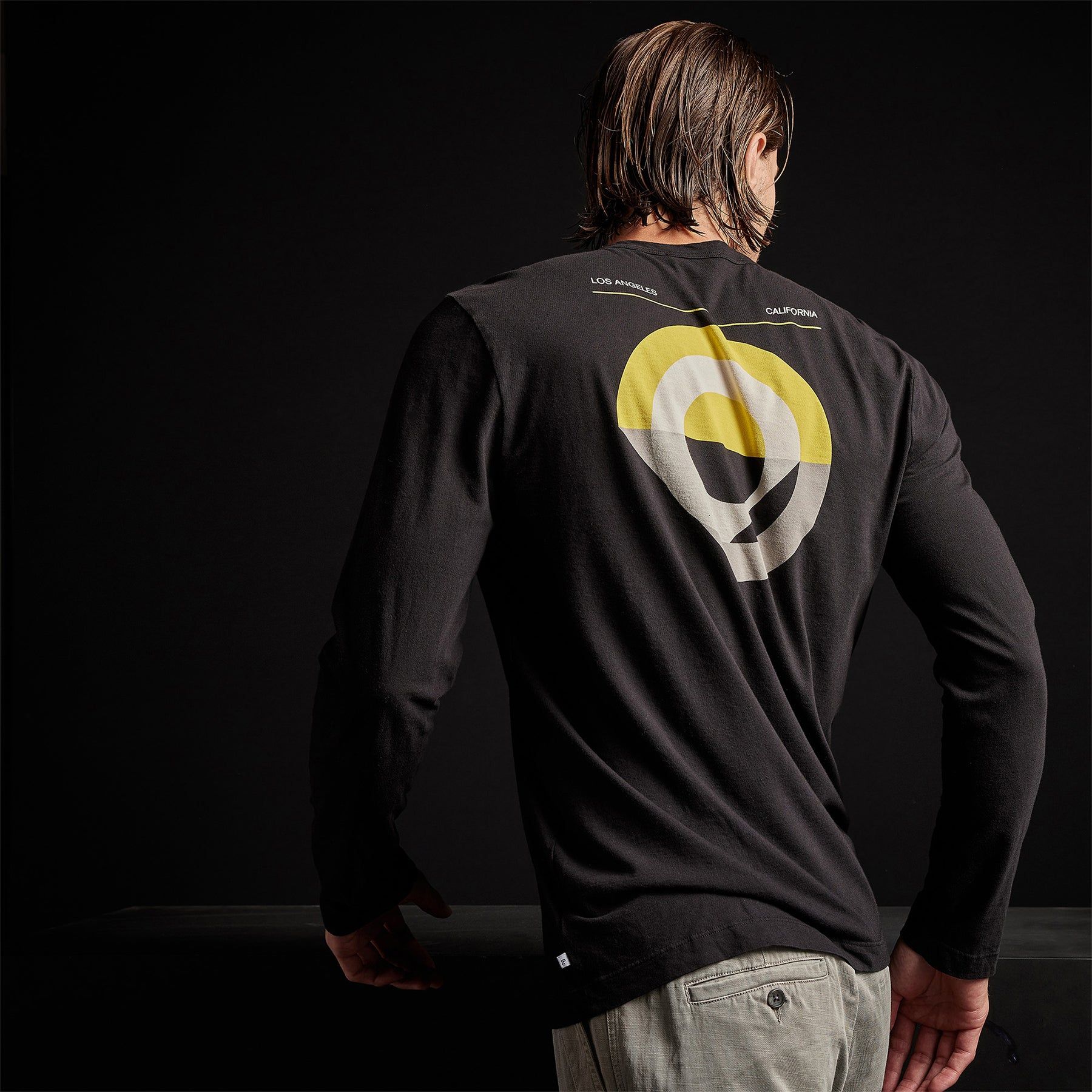 Long Sleeve Crew Neck Abstract Circle - Black sold by James Perse product image thumbnail 4