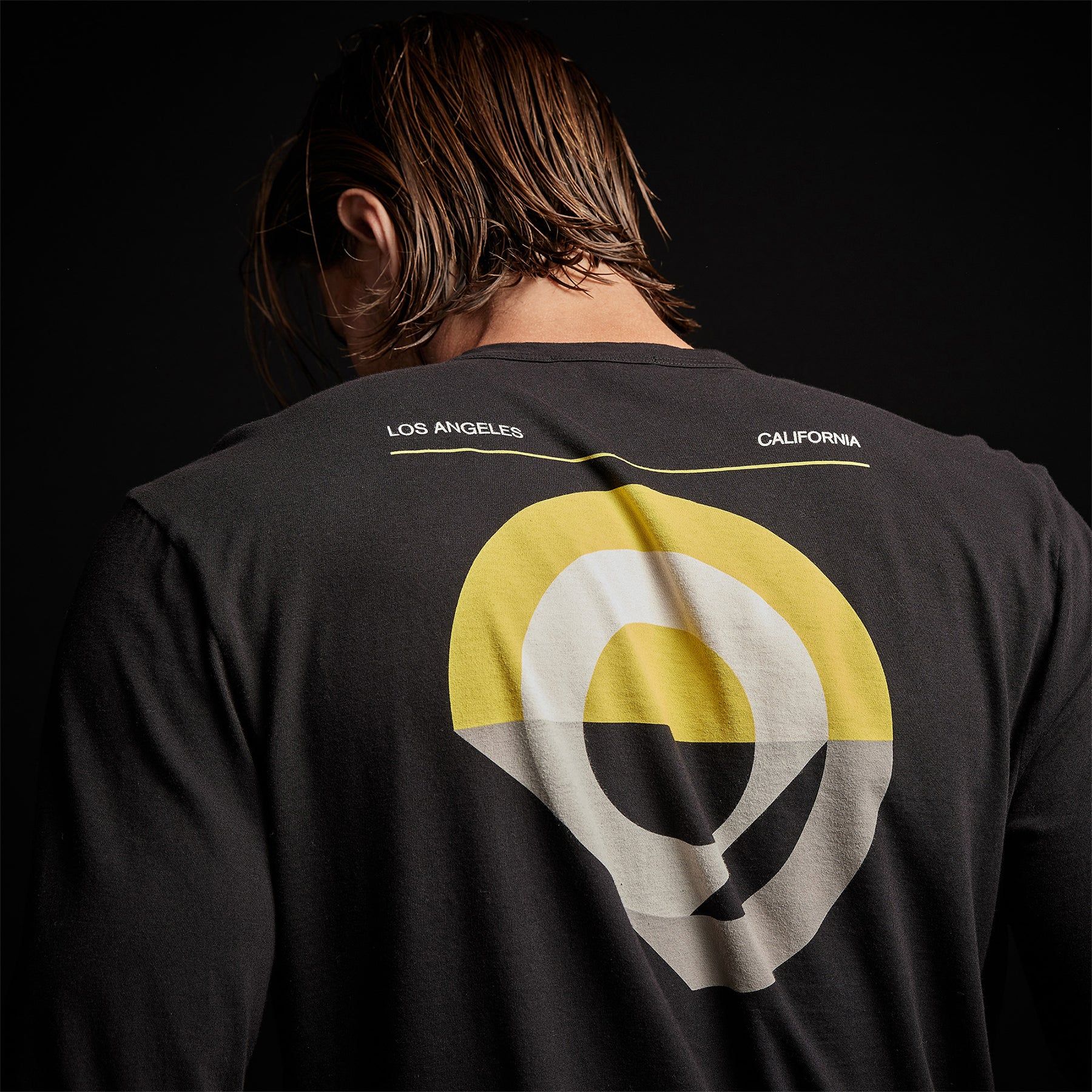 Long Sleeve Crew Neck Abstract Circle - Black sold by James Perse product image thumbnail 3