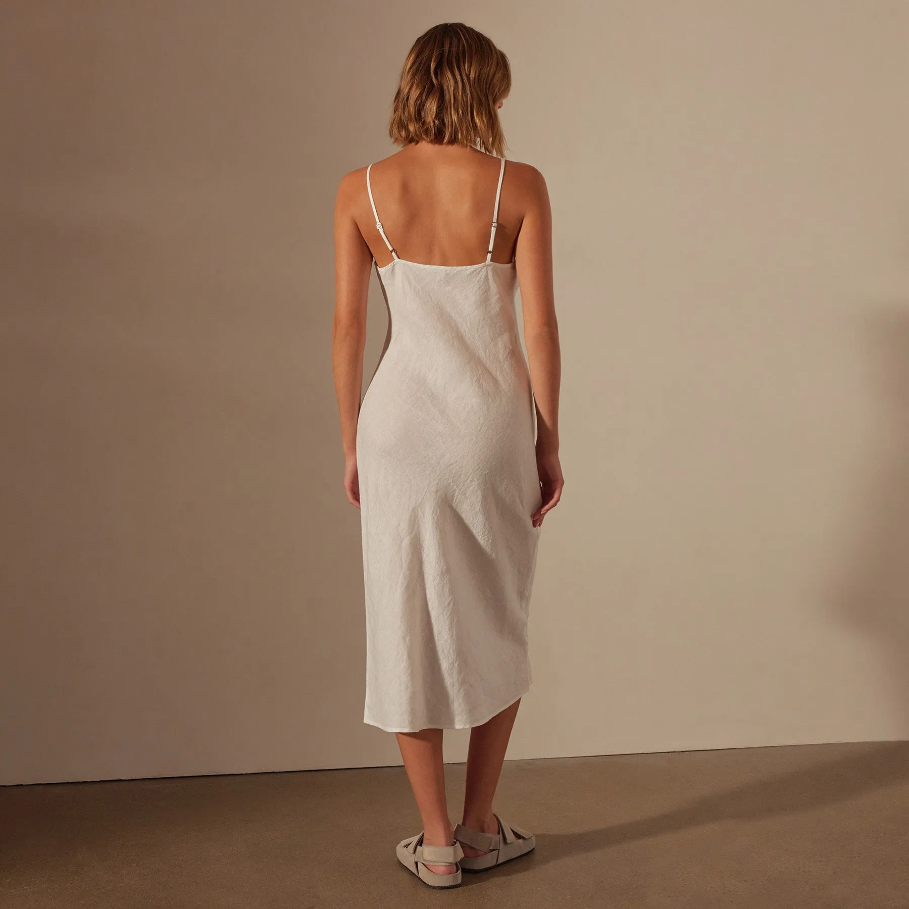 Lightweight Linen Cami Dress - White sold by James Perse product image thumbnail 4