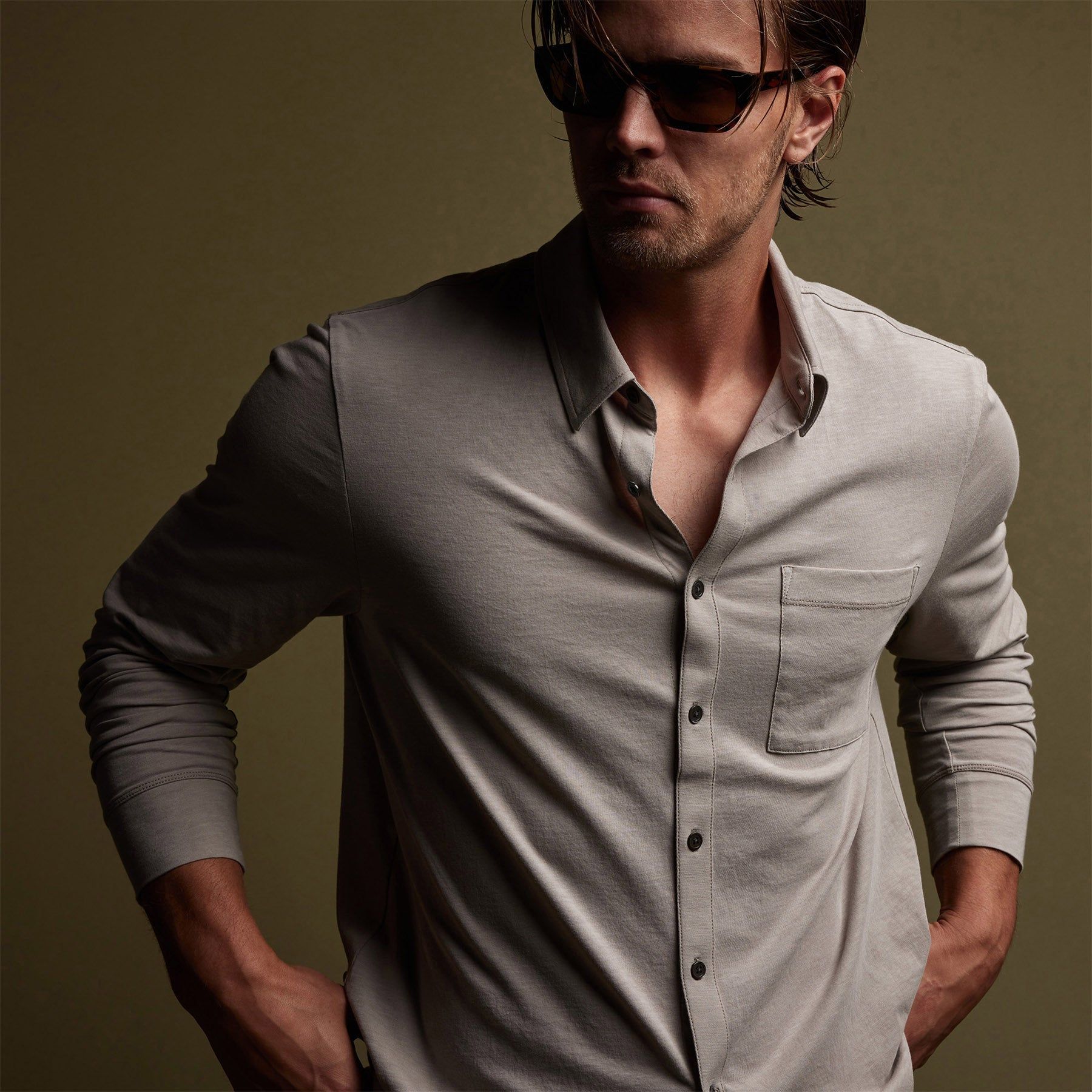 Clean Finish Jersey Shirt - Dapple sold by James Perse product image thumbnail 3