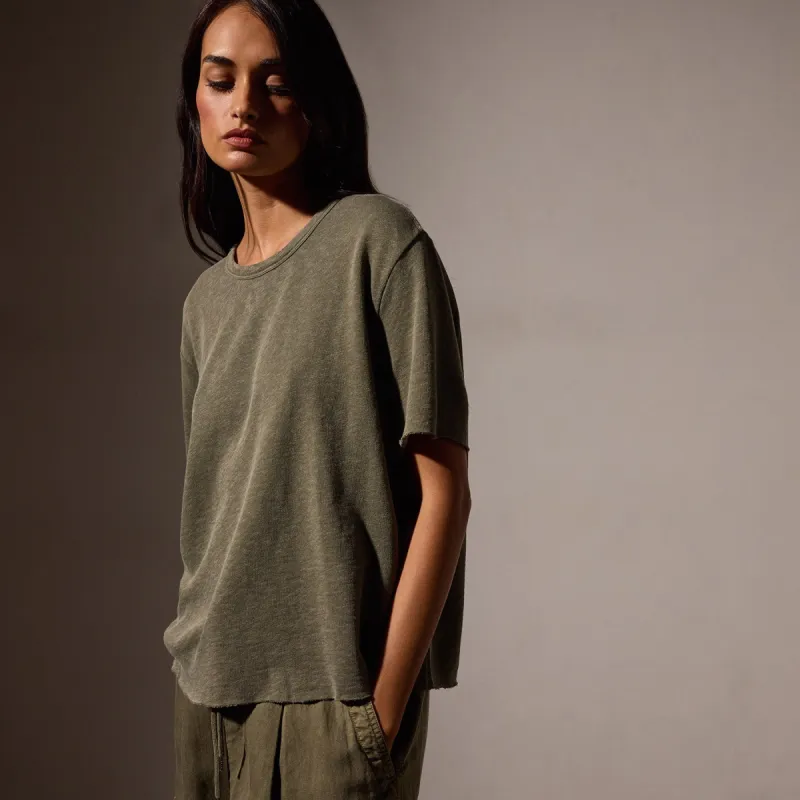 French Terry Boxy Short Sleeve Tee - Trooper Pigment sold by James Perse