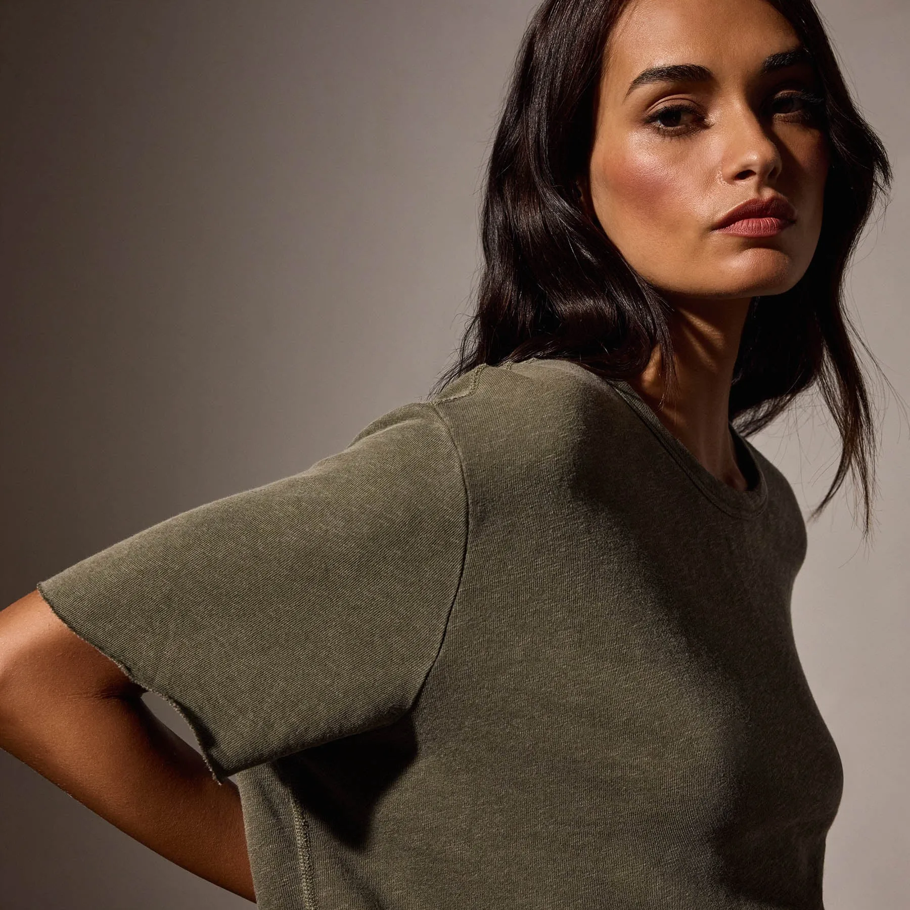 French Terry Boxy Short Sleeve Tee - Trooper Pigment sold by James Perse product image thumbnail 2