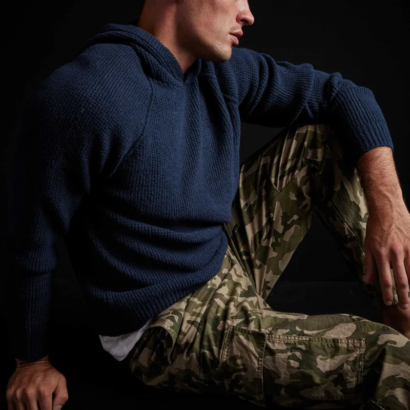 Cotton Wool Hooded Sweater - Navy sold by James Perse