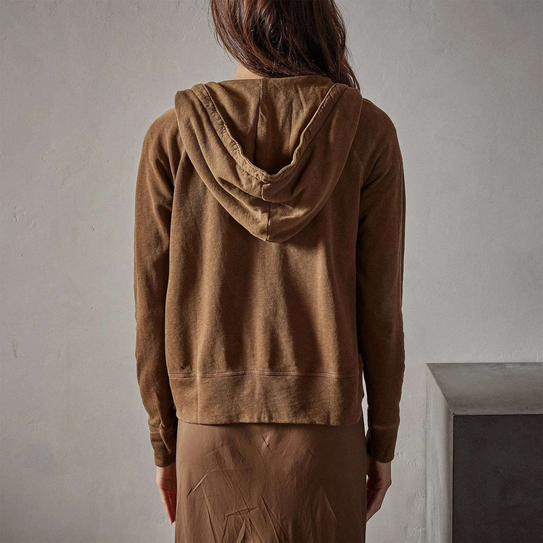 Vintage French Terry Zip Up Hoodie - Acorn Pigment sold by James Perse product image thumbnail 5