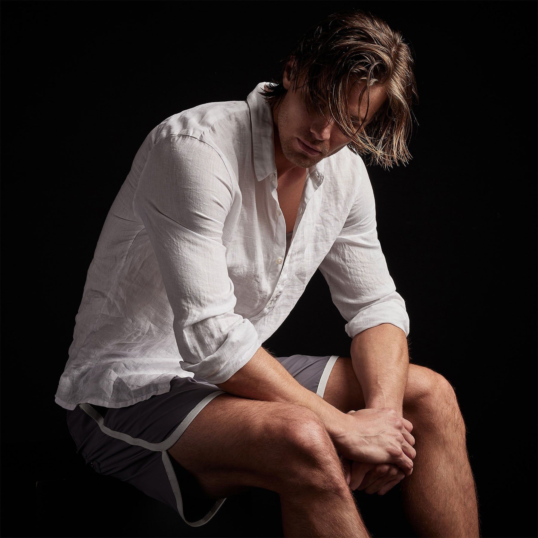 Curved Hem Board Short - Dusk/Shell sold by James Perse product image thumbnail 3