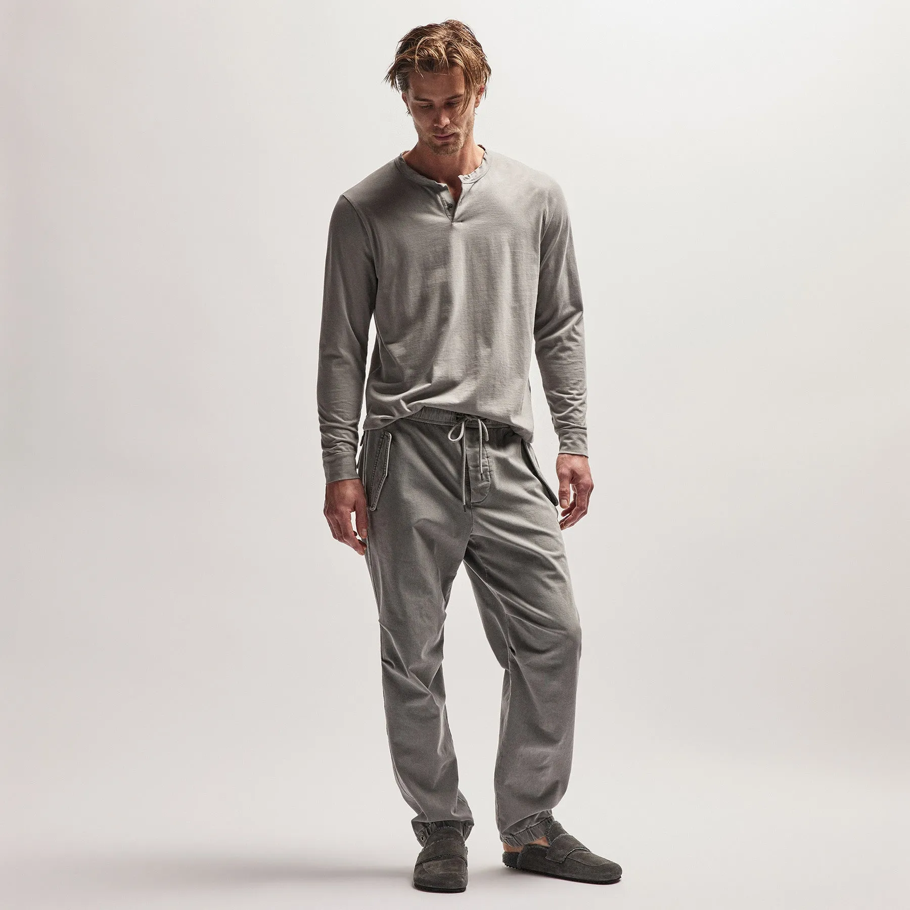 Heavy Luxe Jersey Henley - Silver Grey sold by James Perse product image thumbnail 2