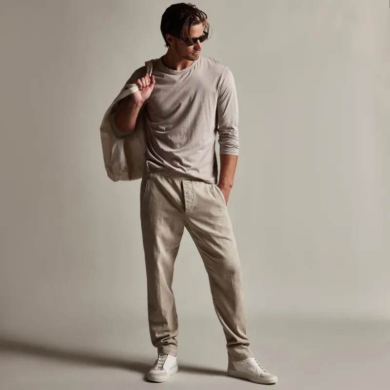 Brushed Cotton Twill Trouser - Toast Pigment sold by James Perse