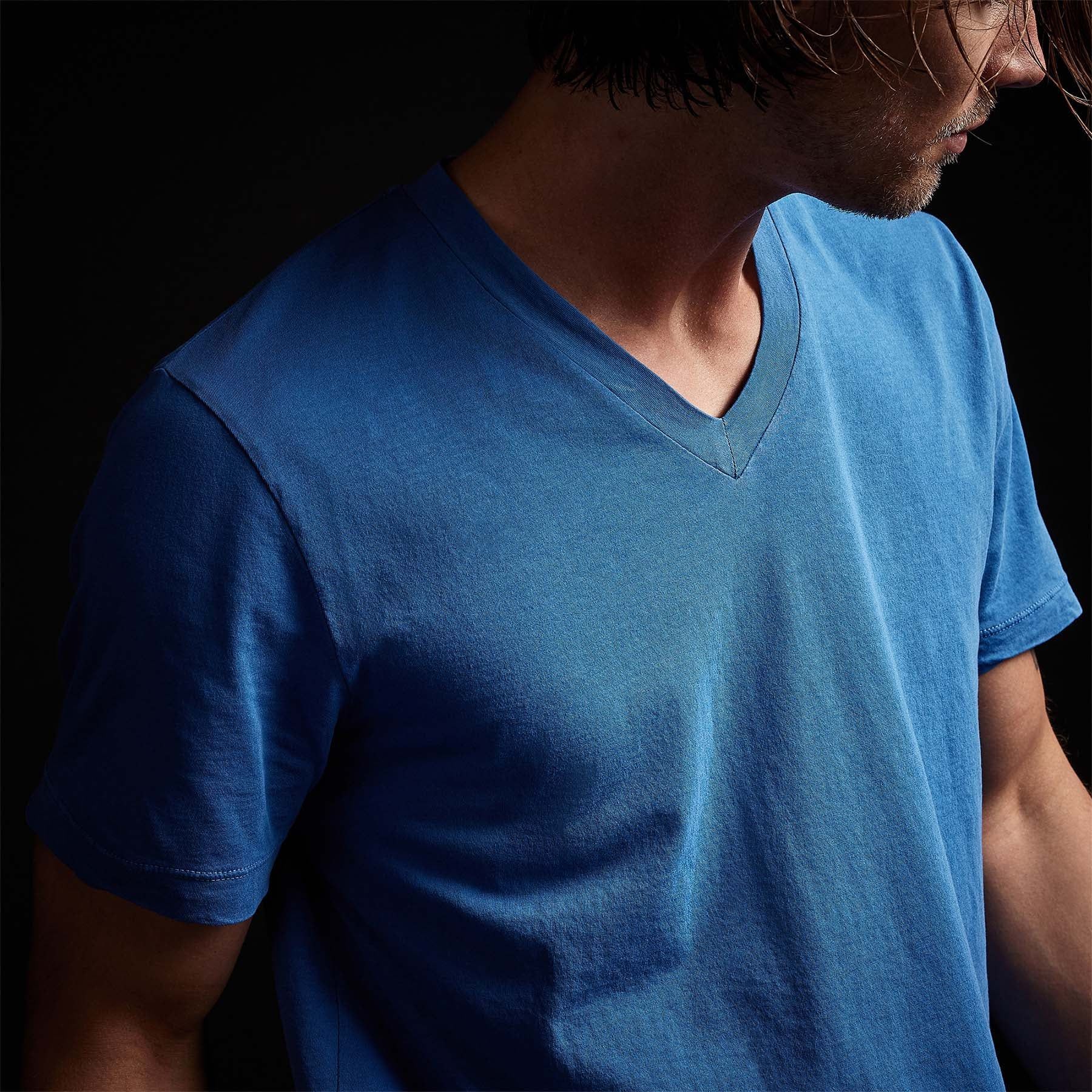 Clear Jersey V Neck - Electric Blue Pigment sold by James Perse product image thumbnail 2