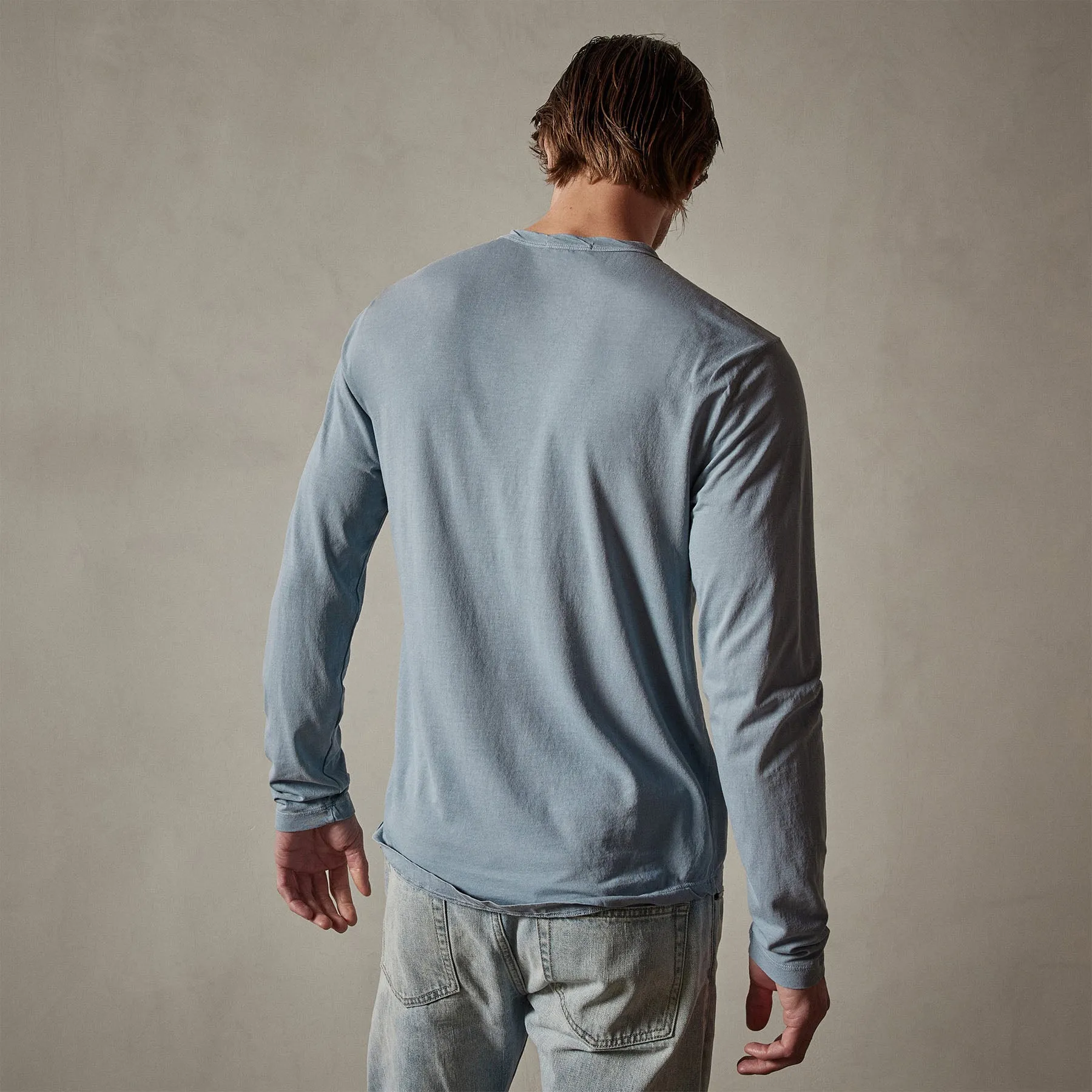 Shirttail Hem Crew - Bluestone Pigment sold by James Perse product image thumbnail 4