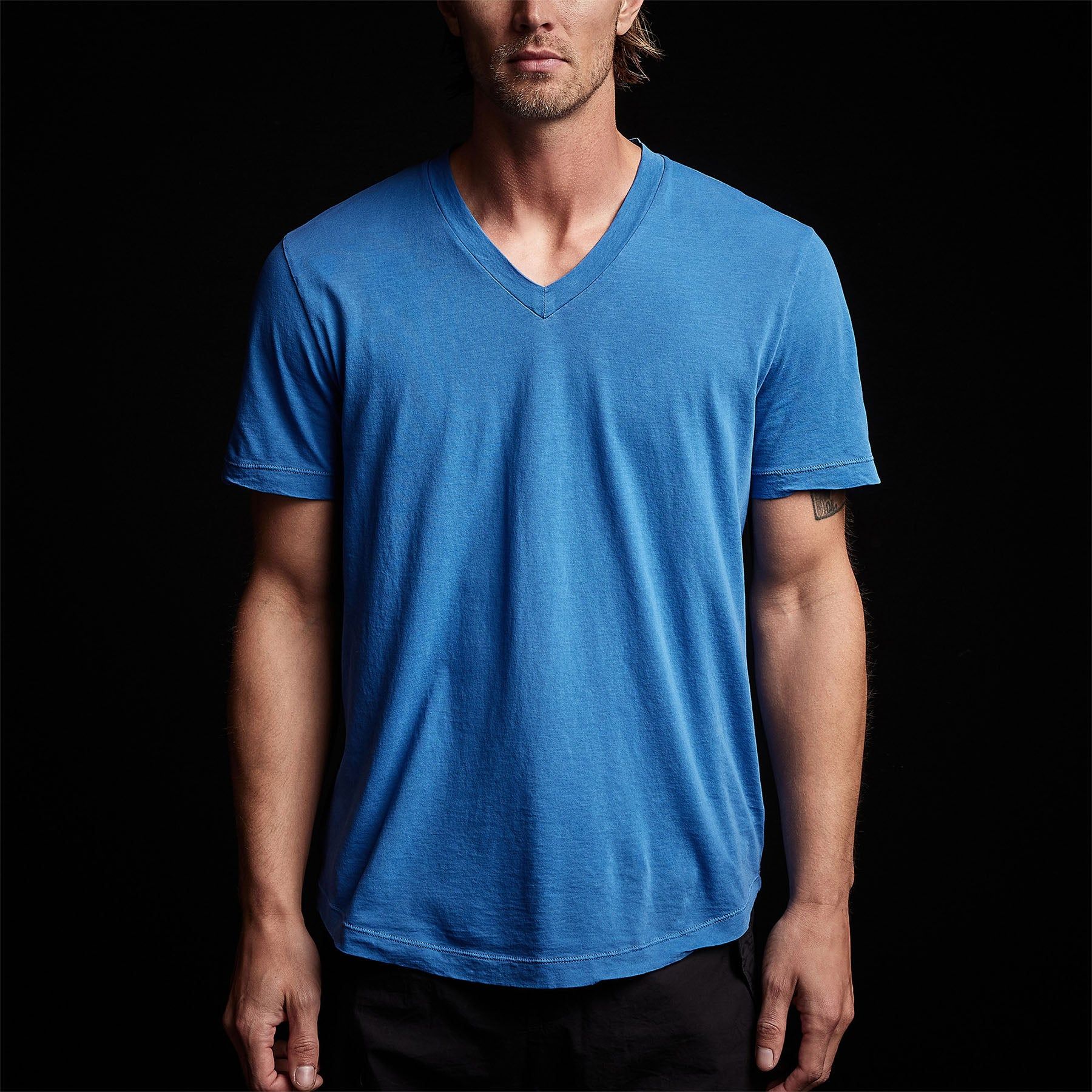Clear Jersey V Neck - Electric Blue Pigment sold by James Perse product image thumbnail 3