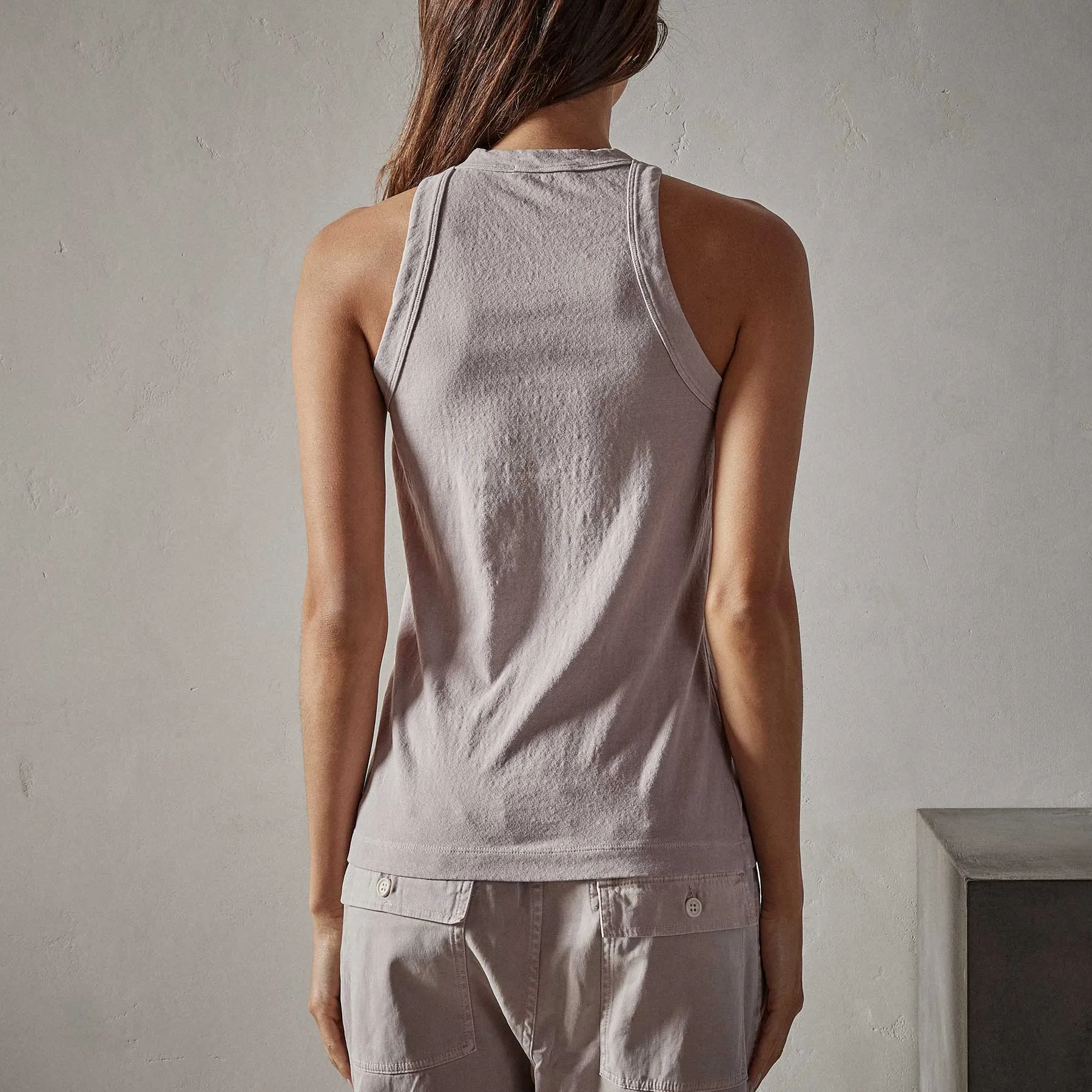 Brushed Jersey Muscle Tank - Calamine Pigment sold by James Perse product image thumbnail 5