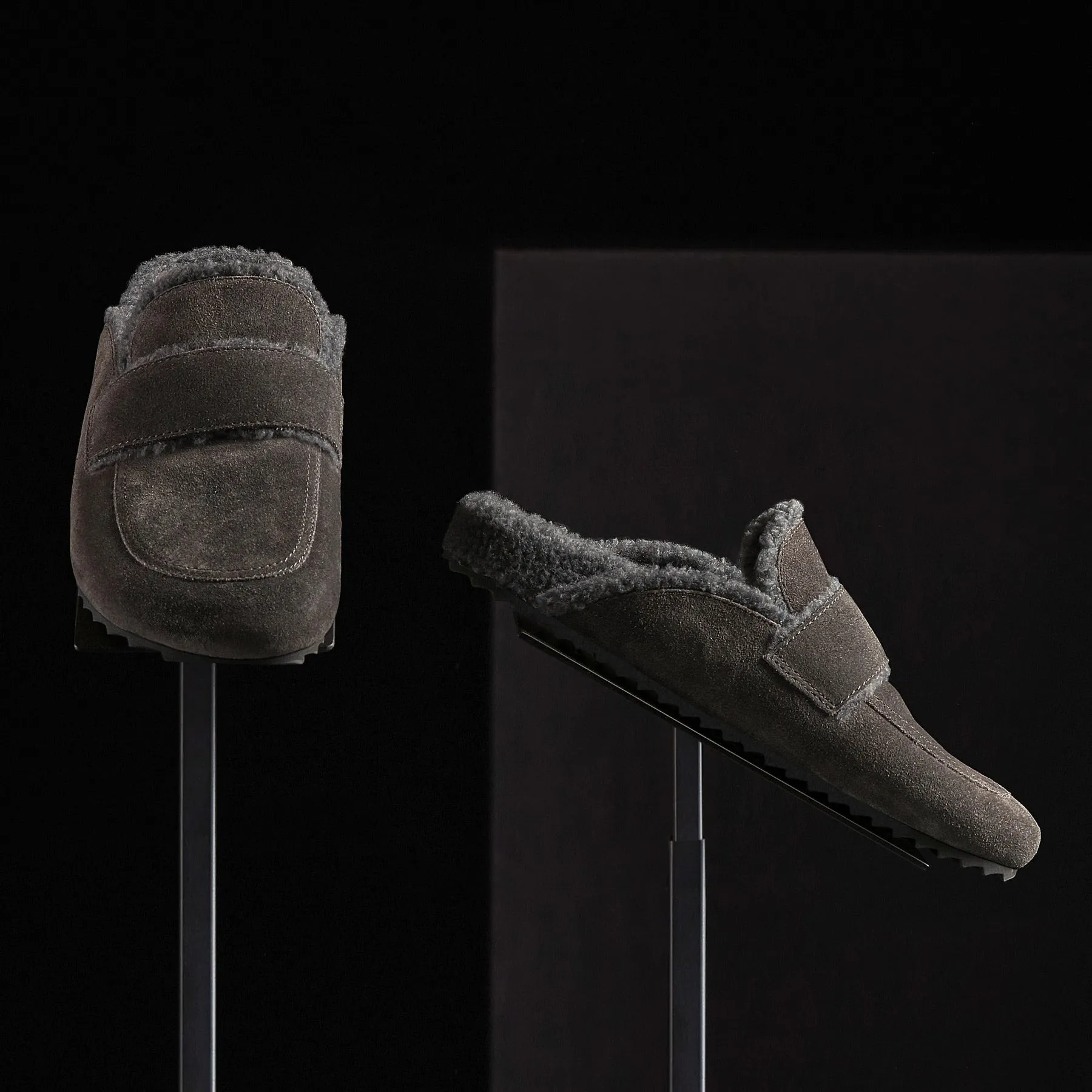 Women's Suede Shearling Loafer - Ash/Heather Grey sold by James Perse