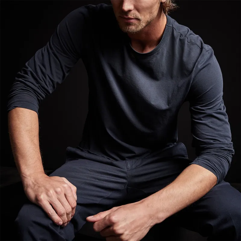 Shirttail Hem Crew - Blue Oil Pigment sold by James Perse