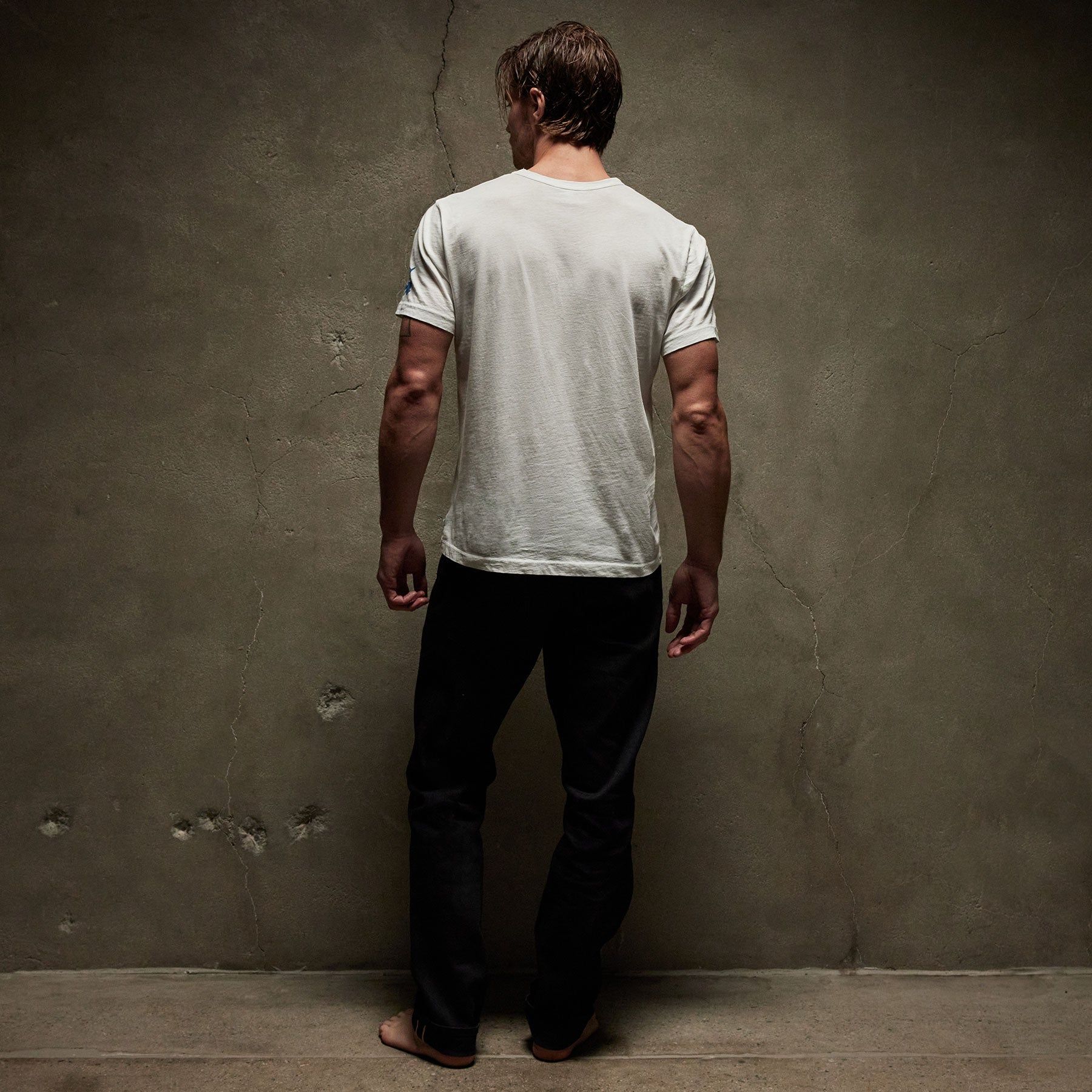 LA Gothic Short Sleeve Crew - White/True Blue sold by James Perse product image thumbnail 4