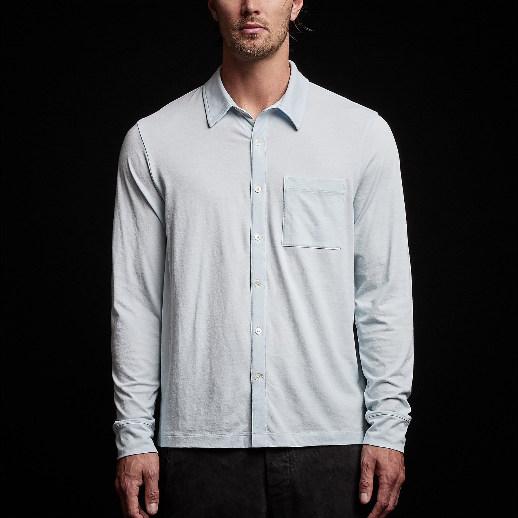 Clean Finish Jersey Shirt - Baby Blue sold by James Perse product image thumbnail 4