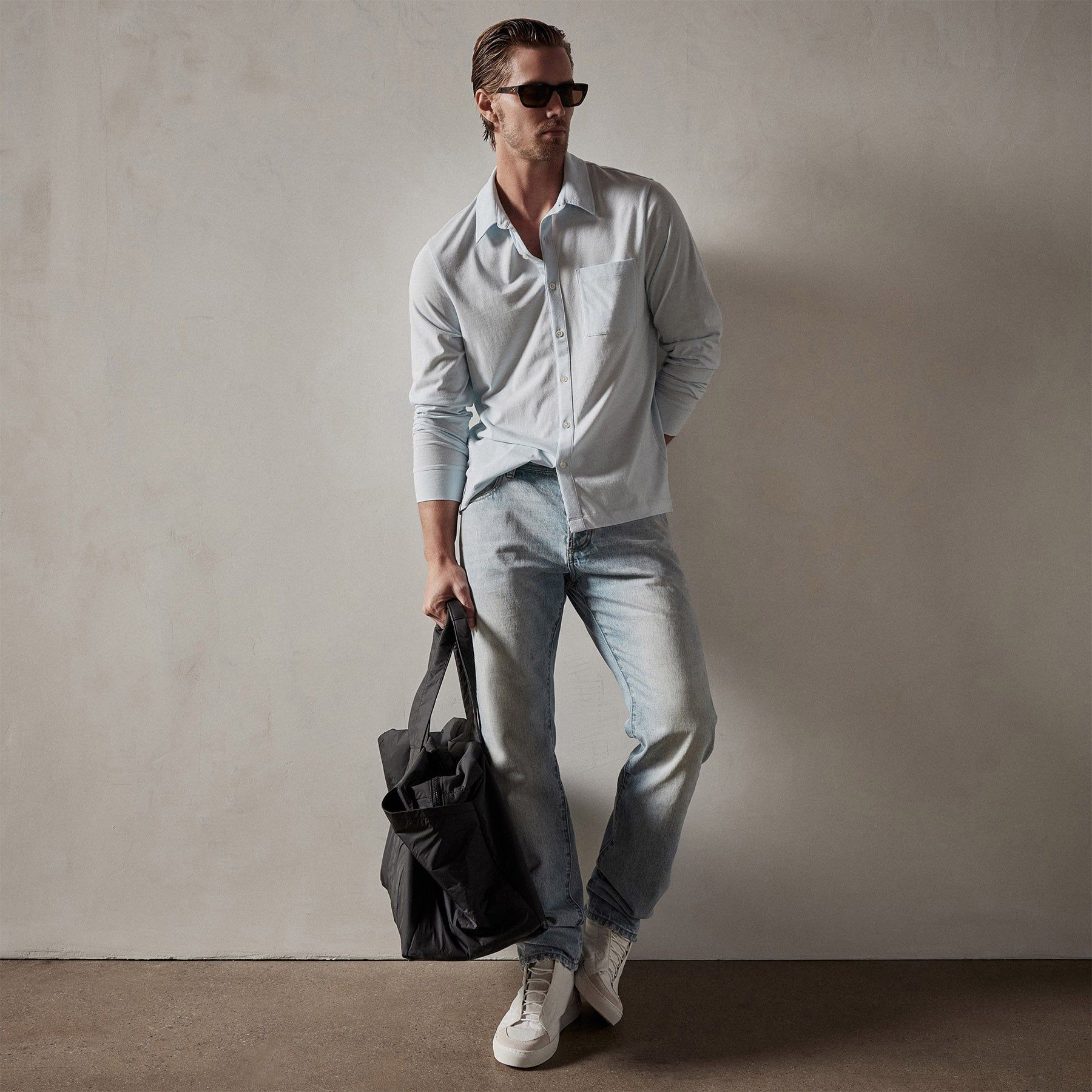 Clean Finish Jersey Shirt - Baby Blue sold by James Perse product image thumbnail 2