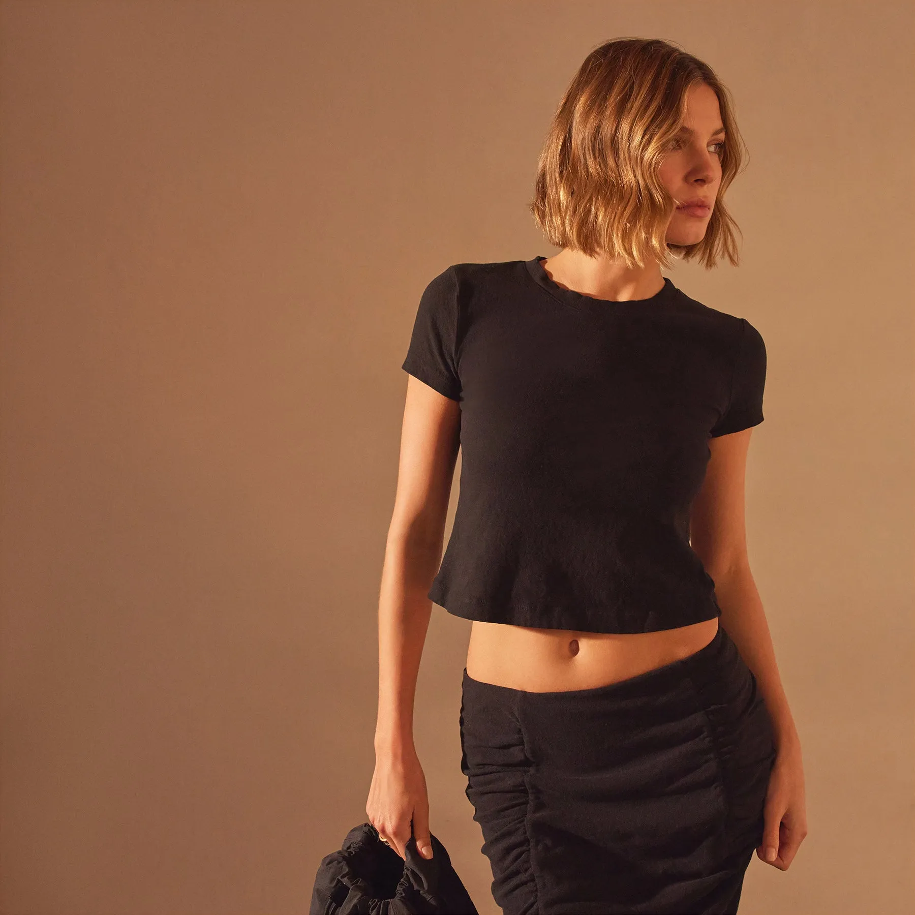 Brushed Jersey Cropped Tee - Black sold by James Perse product image thumbnail 2