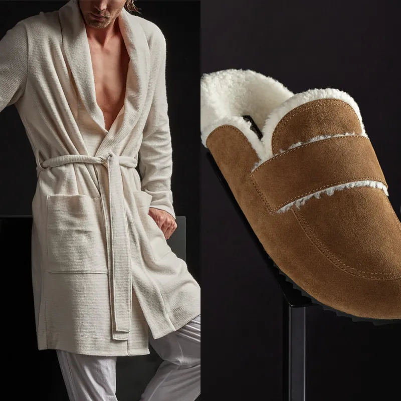Men's Robe and Loafer Gift Set - Oyster sold by James Perse