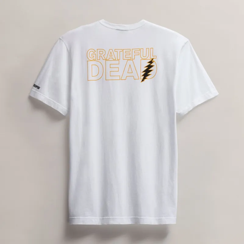 Men's Grateful Dead Skull Short Sleeve Tee - White/Cadmium sold by James Perse