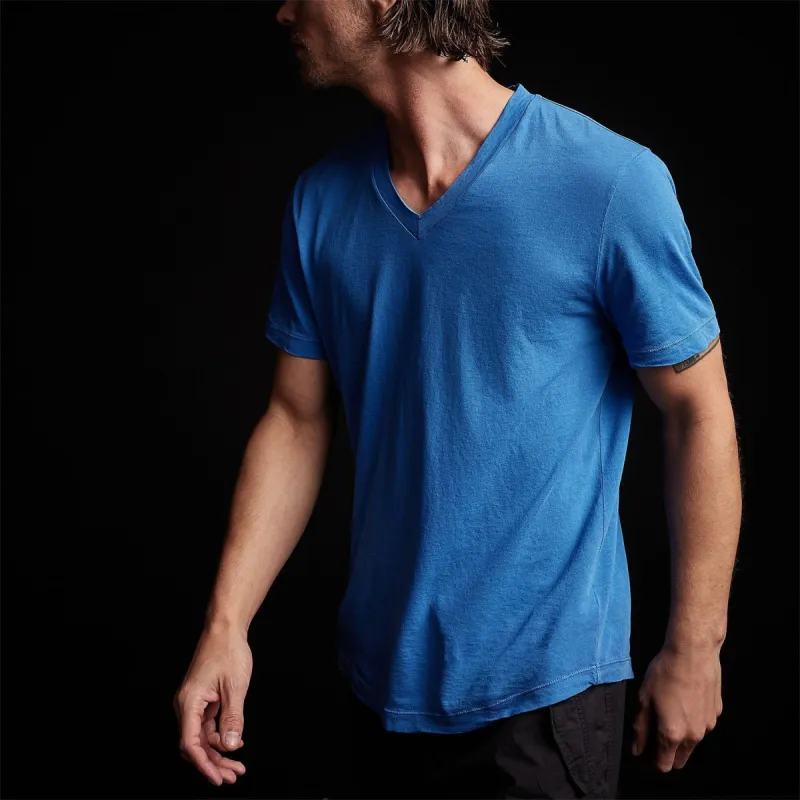 Clear Jersey V Neck - Electric Blue Pigment made by James Perse
