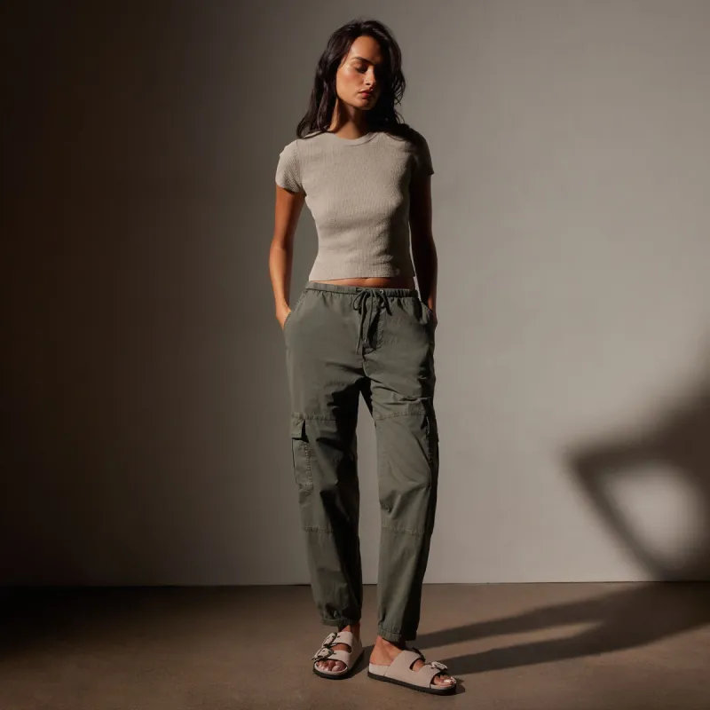 Stretch Poplin Cargo Pant - Palm Pigment sold by James Perse
