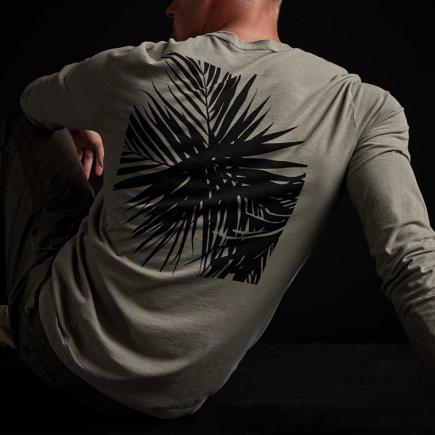 Long Sleeve Palm Leaf Graphic - Fume Pigment sold by James Perse product image thumbnail 2