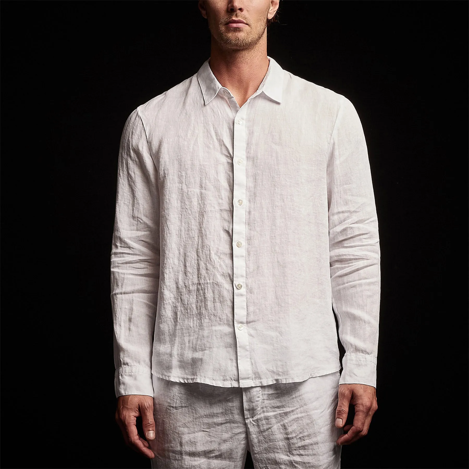 Classic Linen Shirt - White sold by James Perse product image thumbnail 4