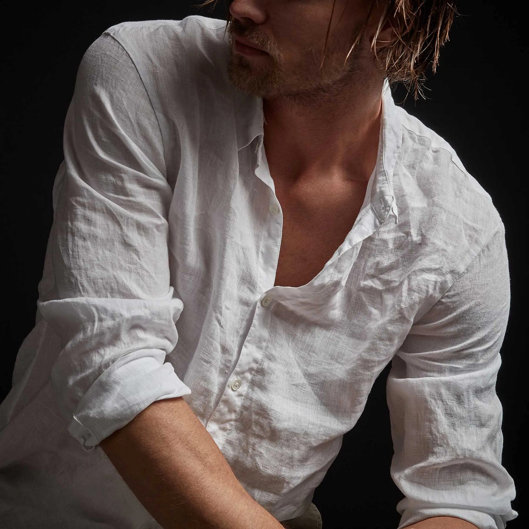 Classic Linen Shirt - White sold by James Perse