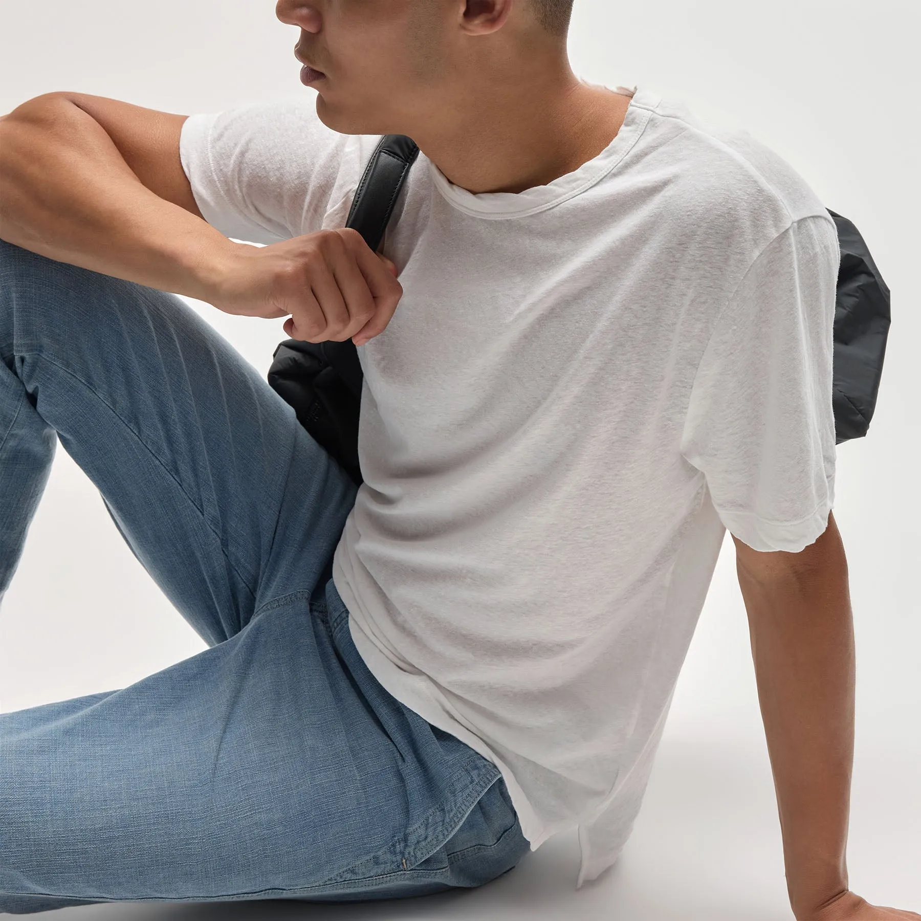 Cotton Jersey Crew - White sold by James Perse