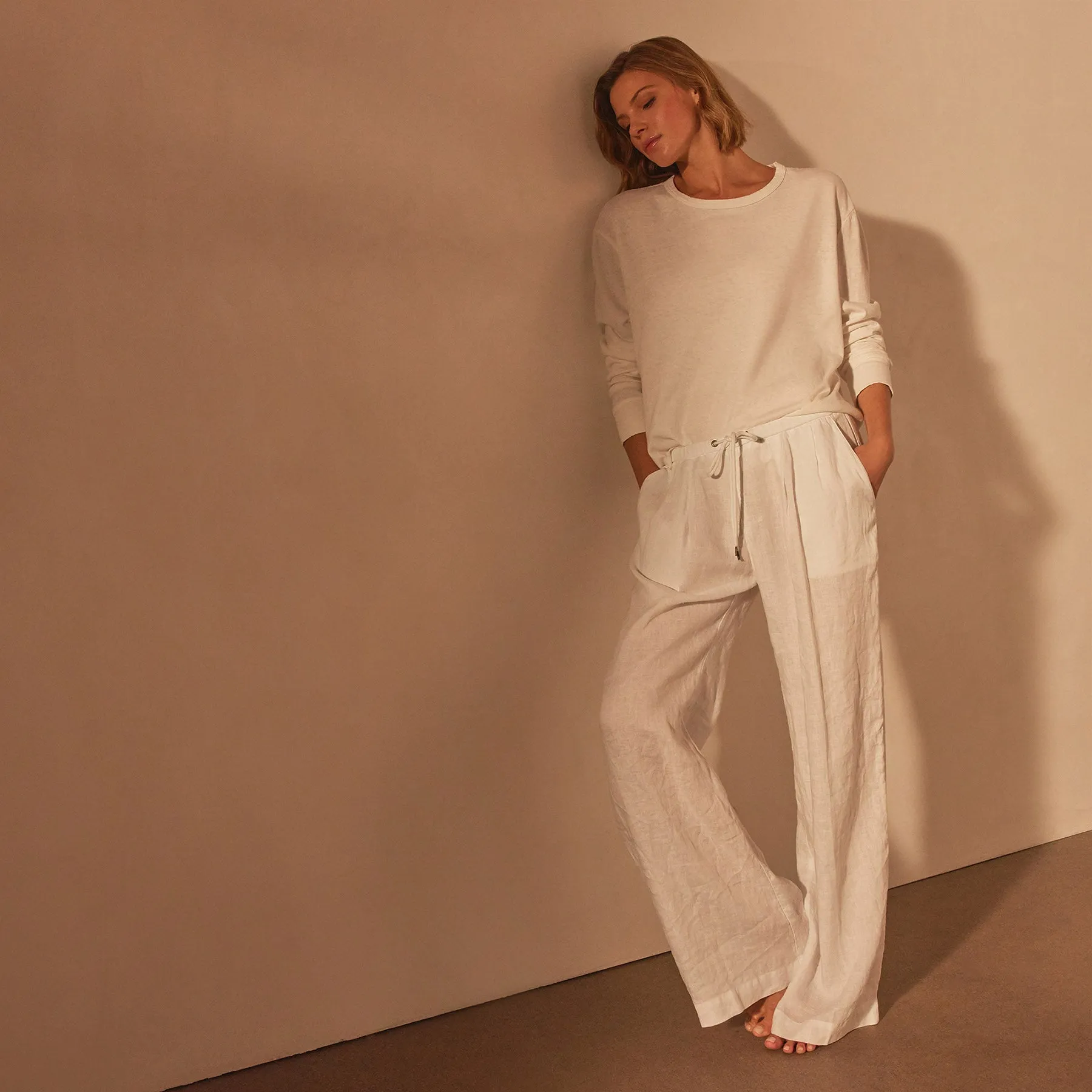 Long Sleeve Boxy Tee - White sold by James Perse product image thumbnail 2