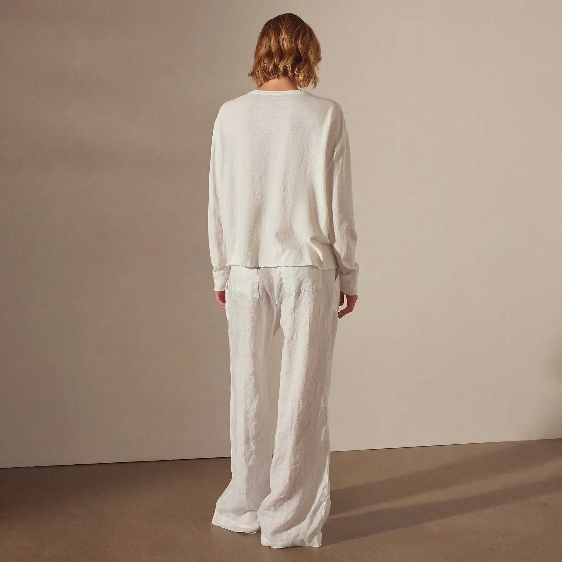 Long Sleeve Boxy Tee - White sold by James Perse product image thumbnail 4