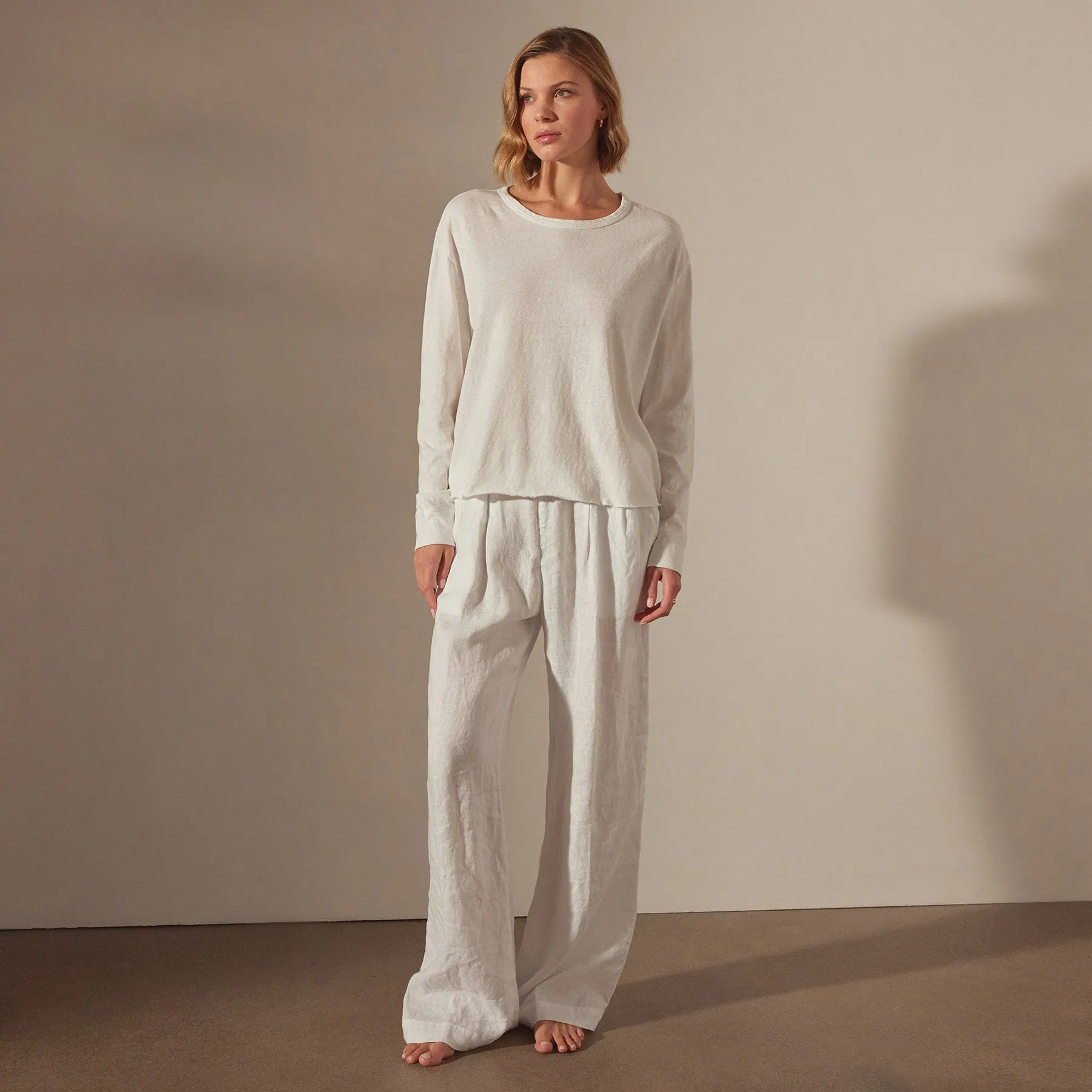 Long Sleeve Boxy Tee - White sold by James Perse product image thumbnail 3