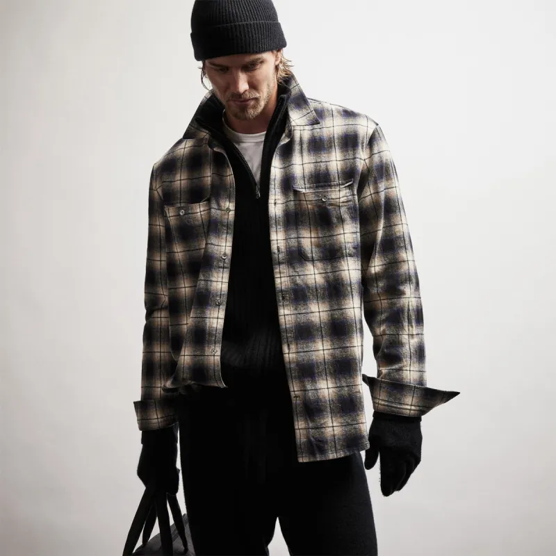 Plaid Flannel Shirt - Midnight made by James Perse