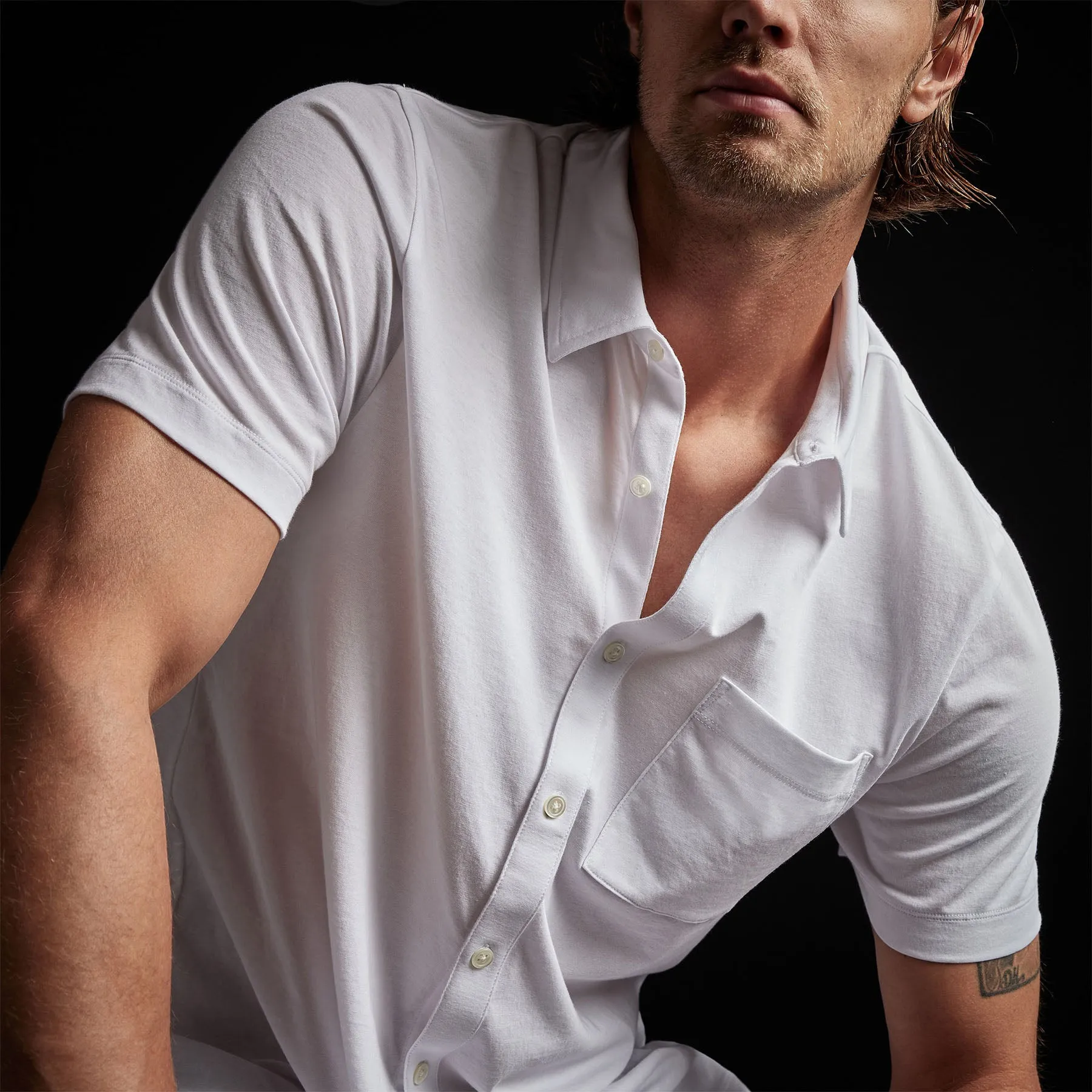 Clean Finish Short Sleeve Shirt - White sold by James Perse product image thumbnail 2