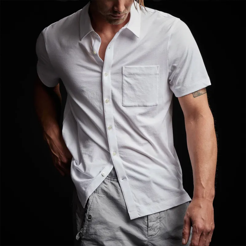 Clean Finish Short Sleeve Shirt - White sold by James Perse