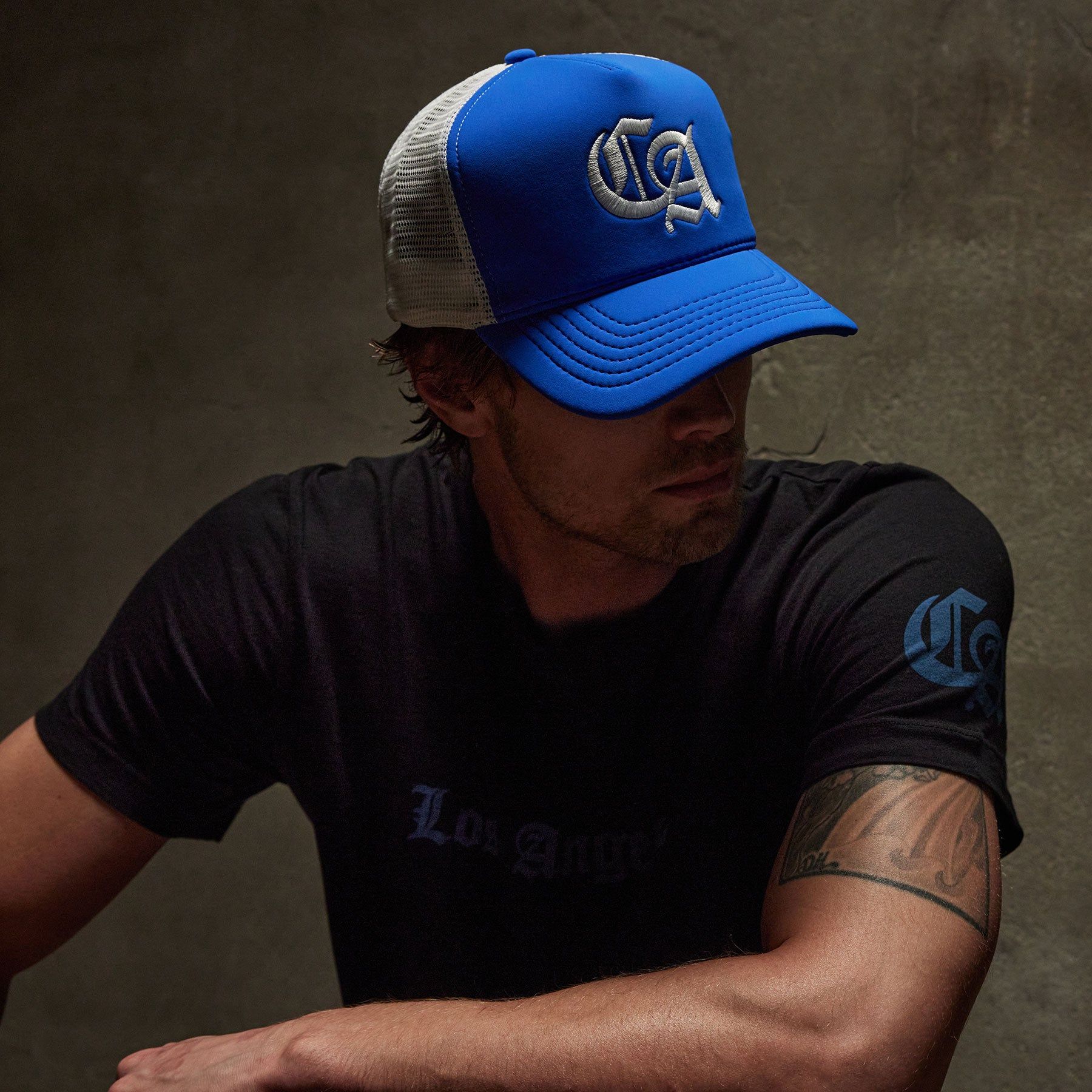 CA Embroidered Scuba Trucker Hat - Baltic Blue/White sold by James Perse product image thumbnail 3