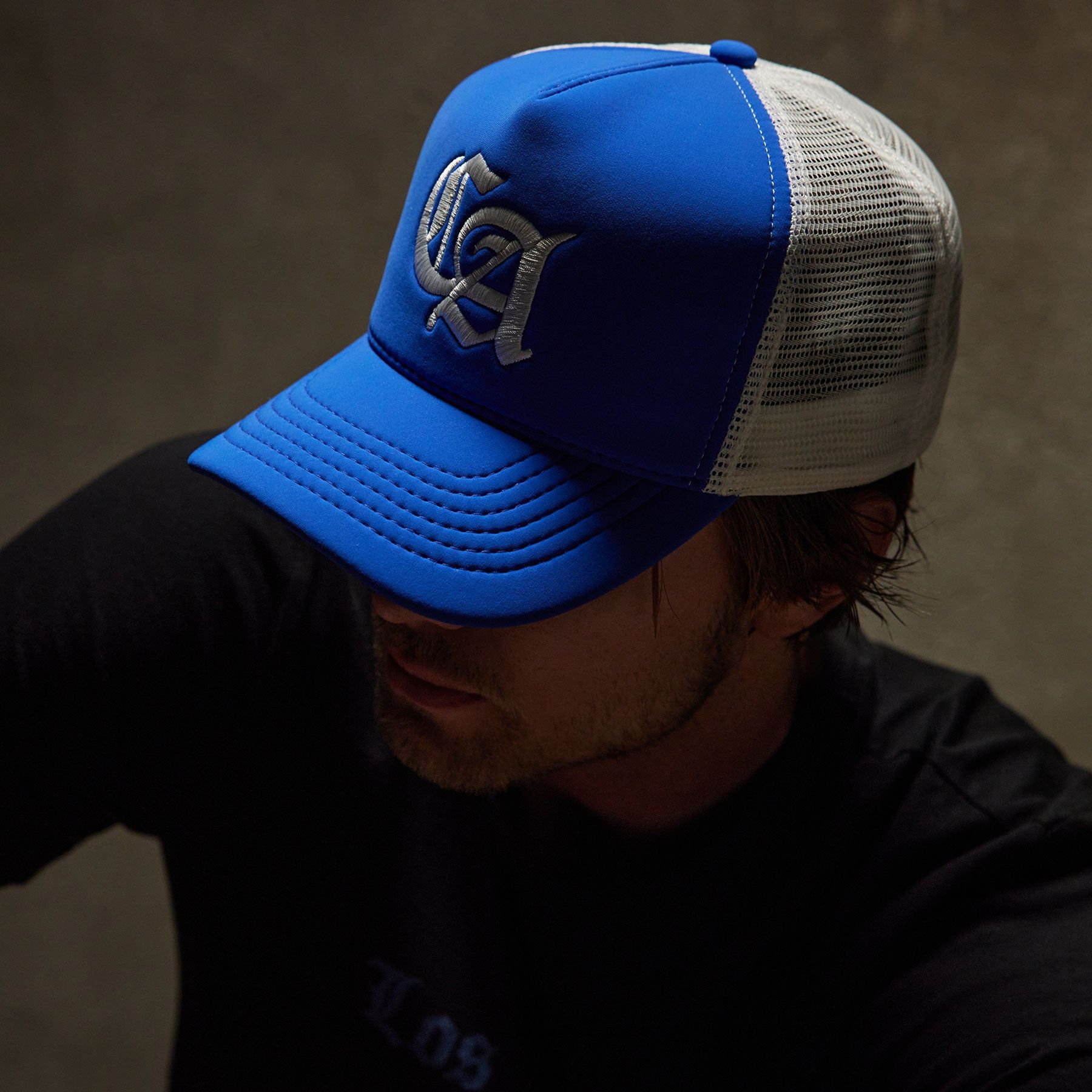 CA Embroidered Scuba Trucker Hat - Baltic Blue/White sold by James Perse product image thumbnail 2
